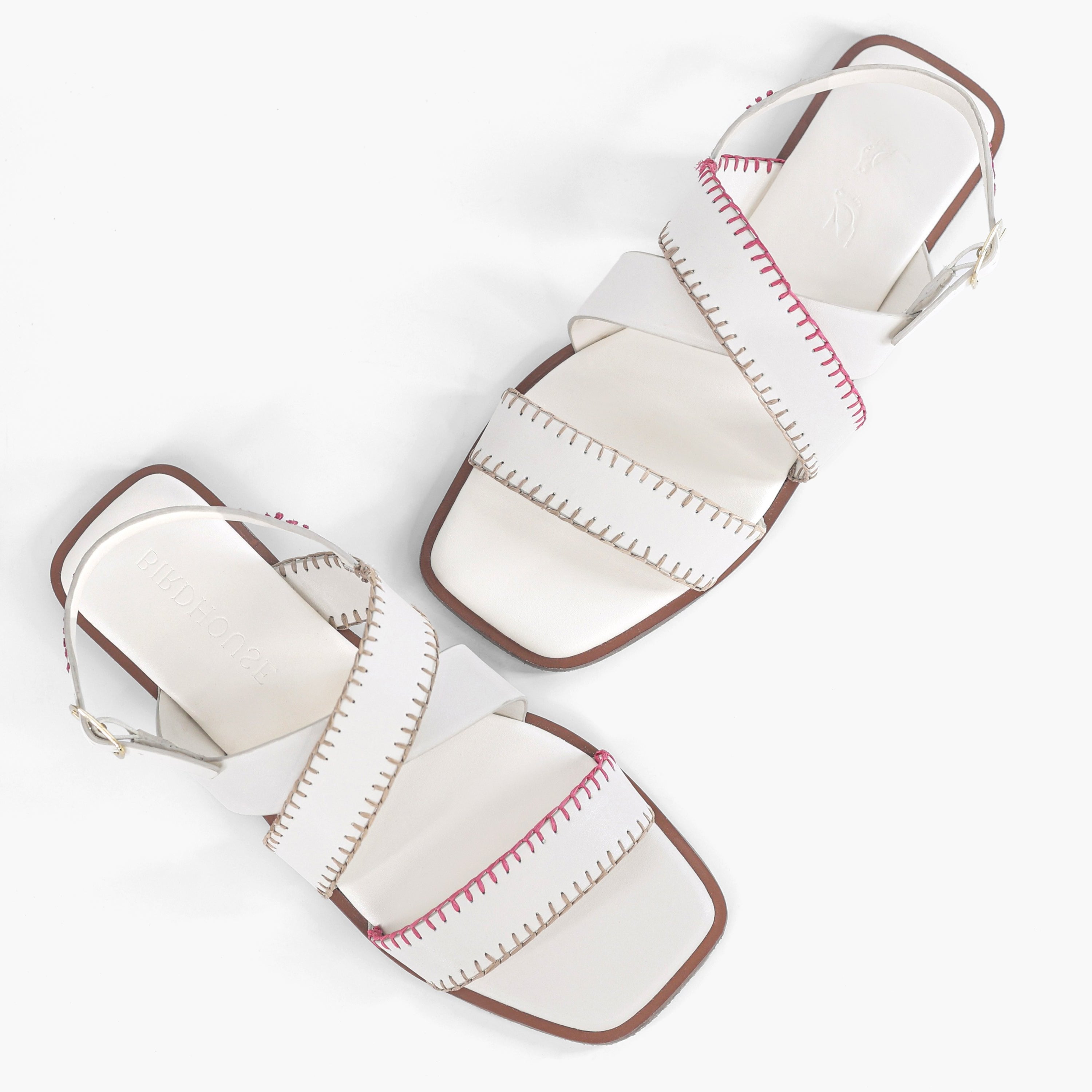 White Cross Sandals