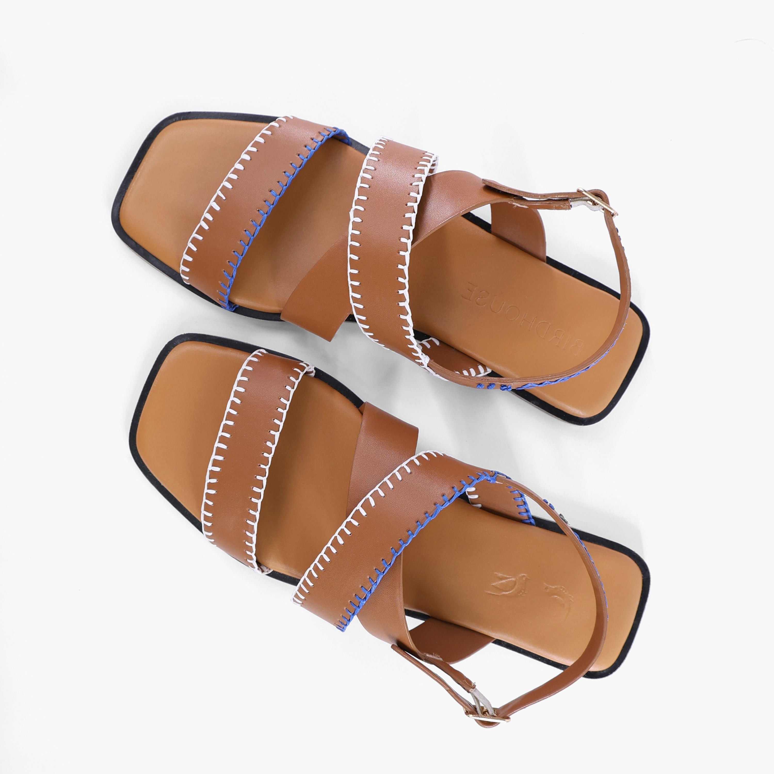 Tan Cross Sandals