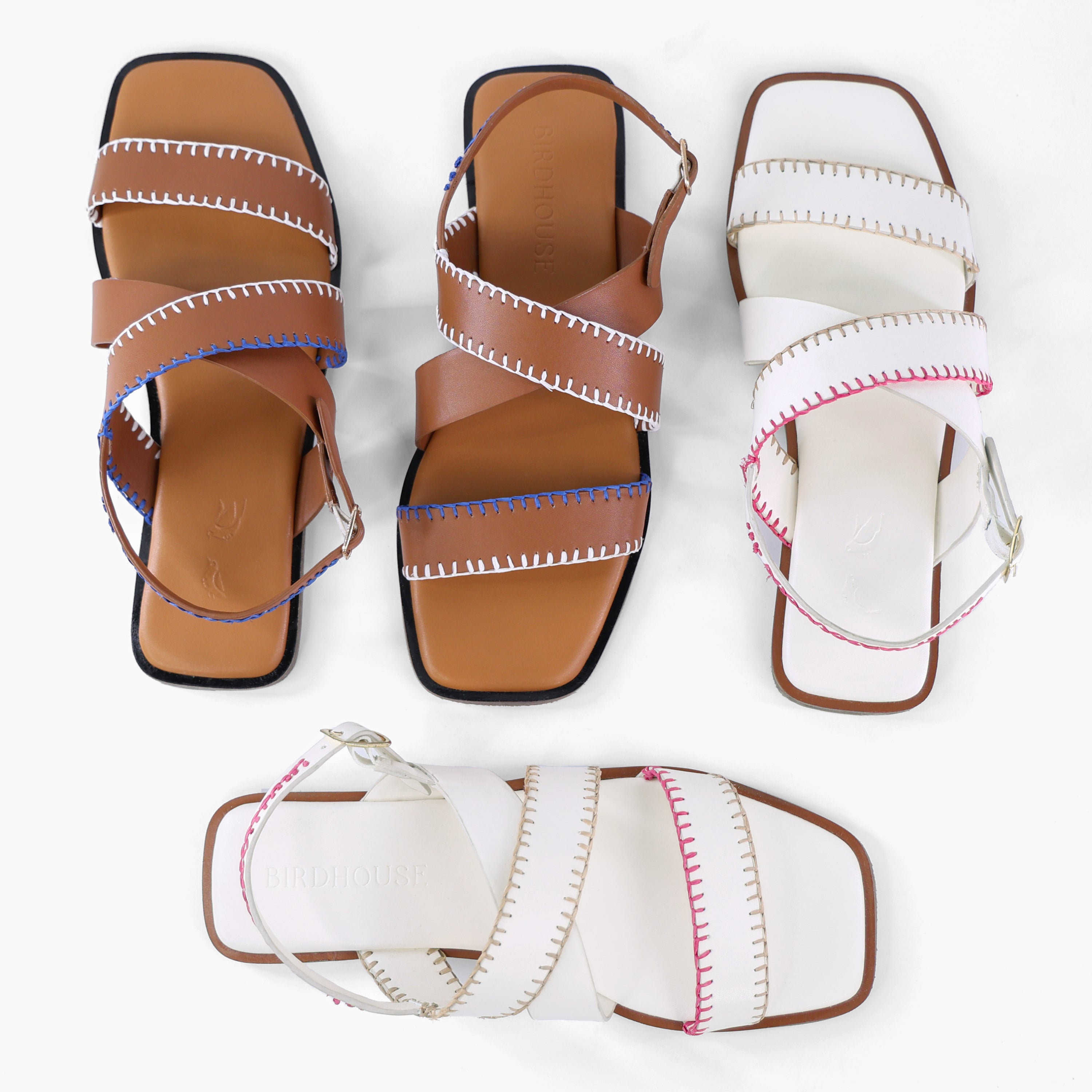 Tan Cross Sandals