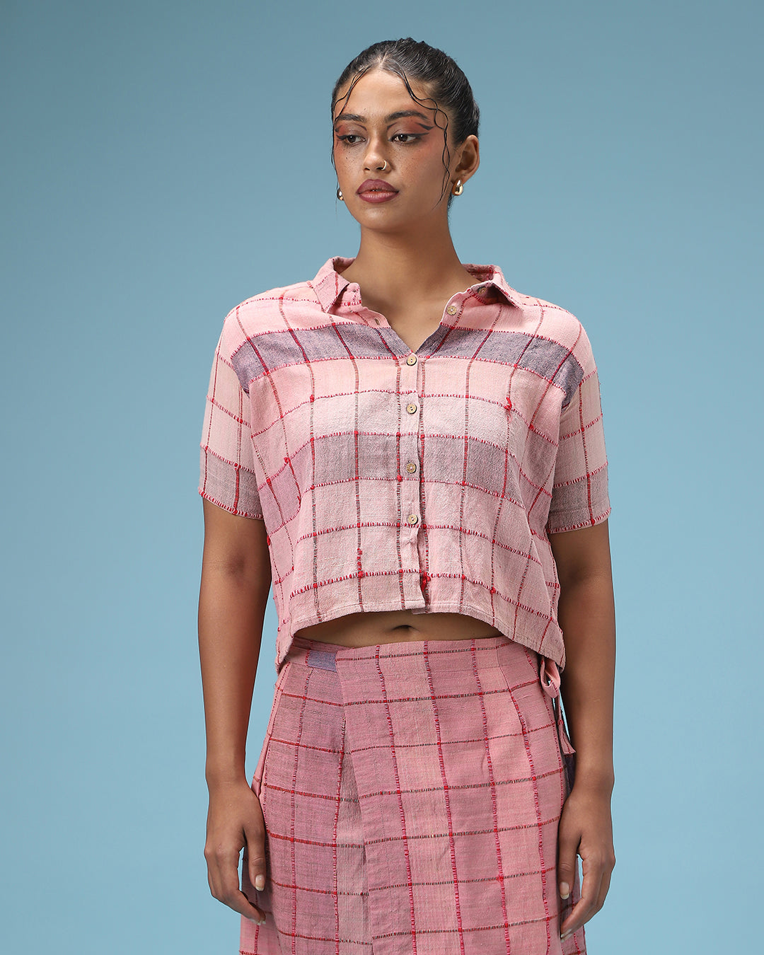 The Pink Flush Half- Sleeved Shirt