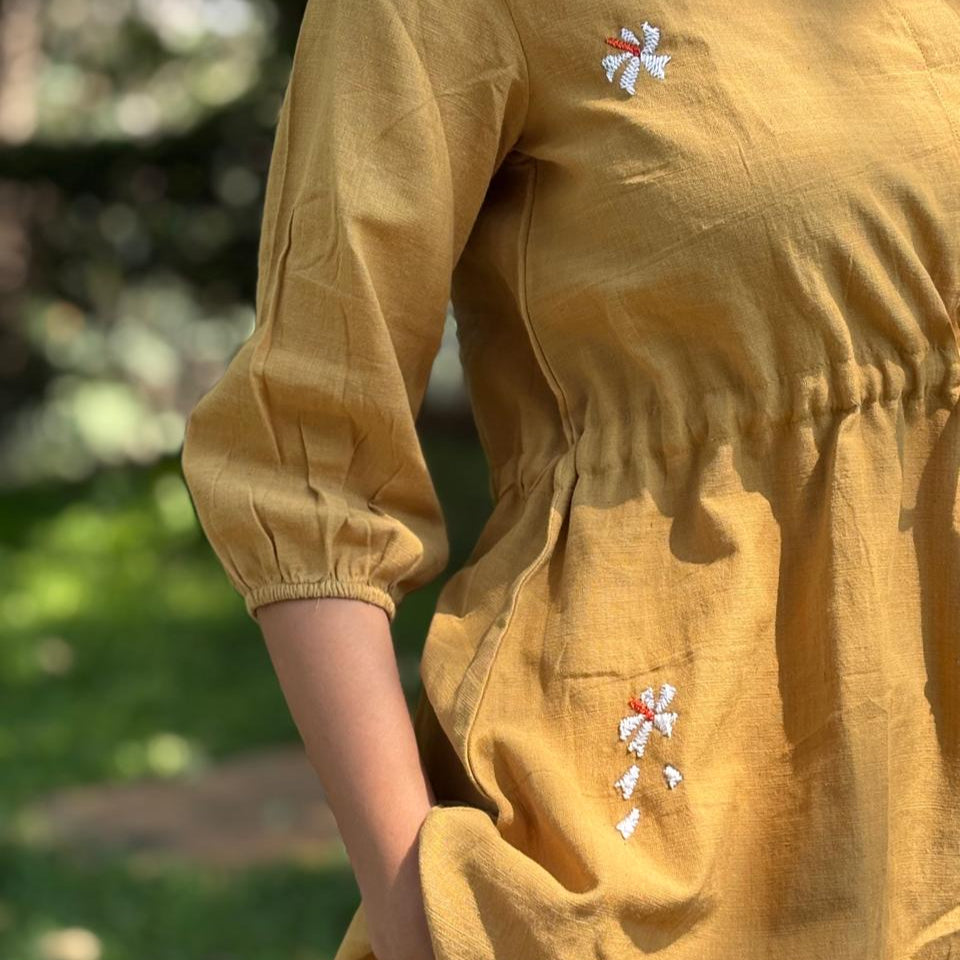 Mustard Handspun & Handwoven Tara Top