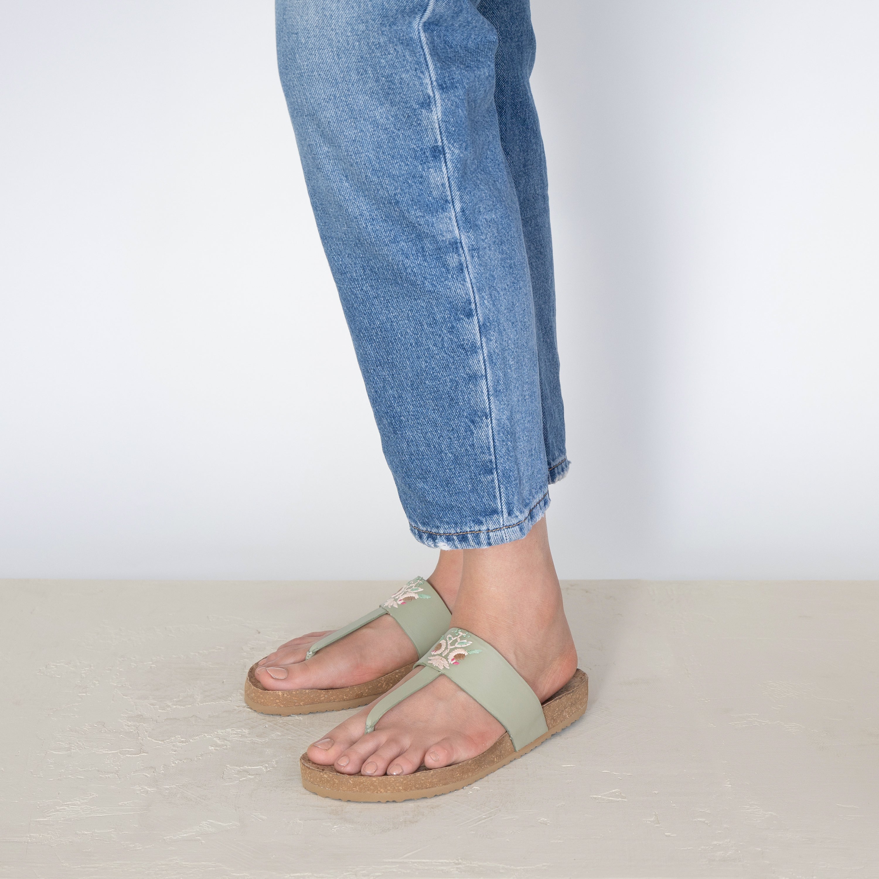 Sage Green Mithu Slides