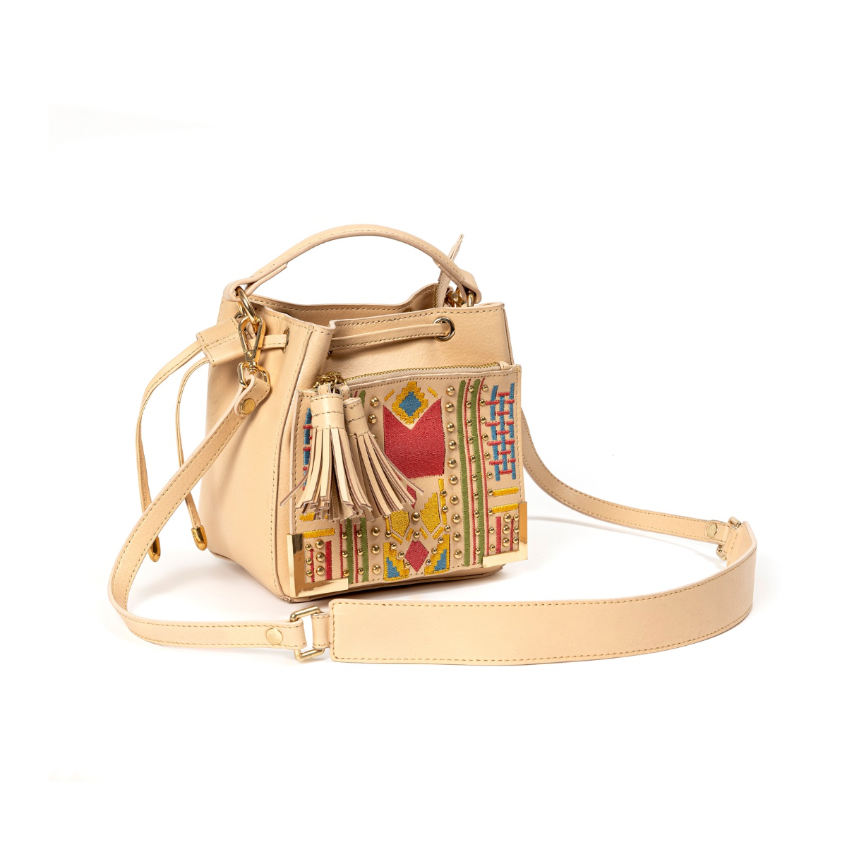 Nora Vegan Leather Sling Bag - Almond