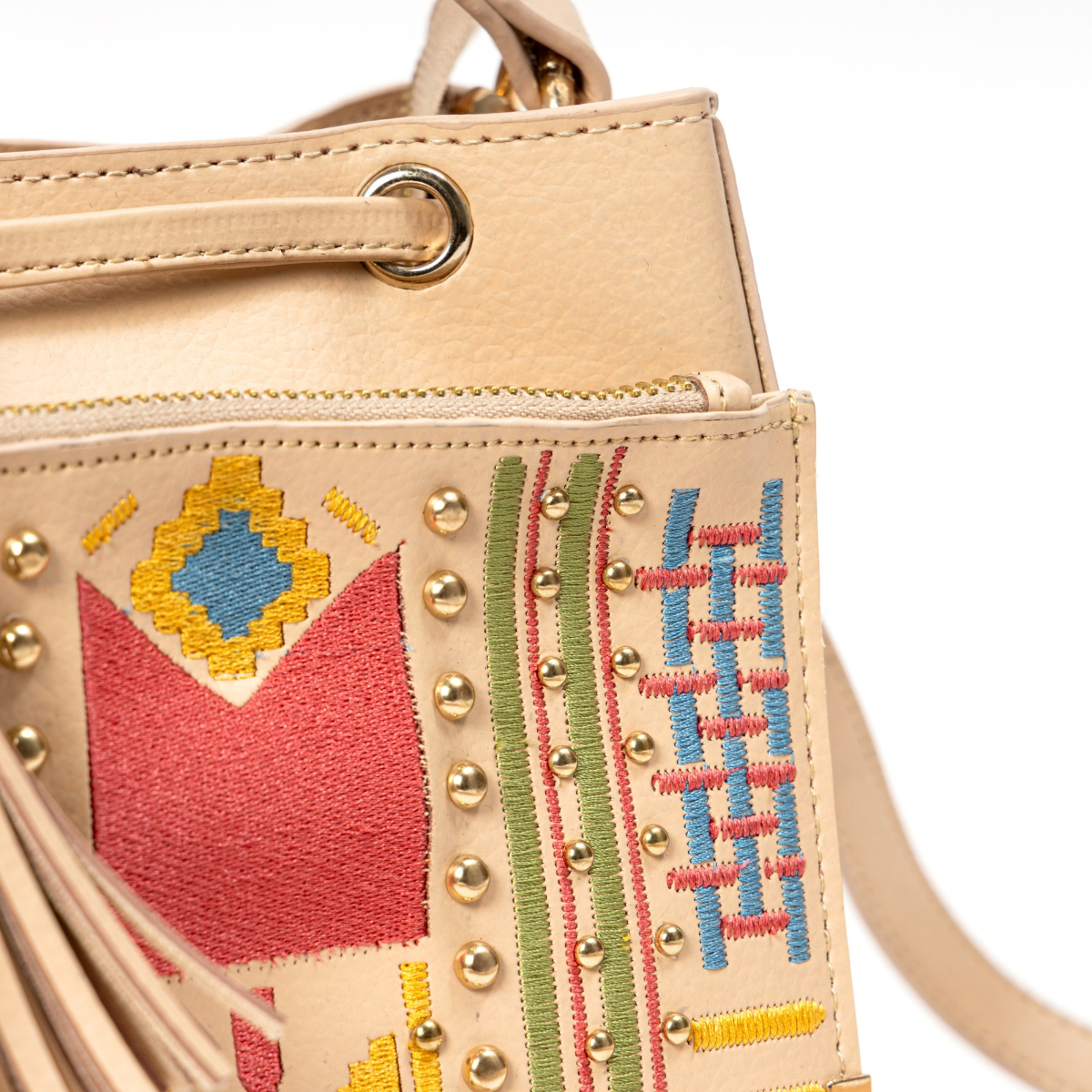 Nora Vegan Leather Sling Bag - Almond