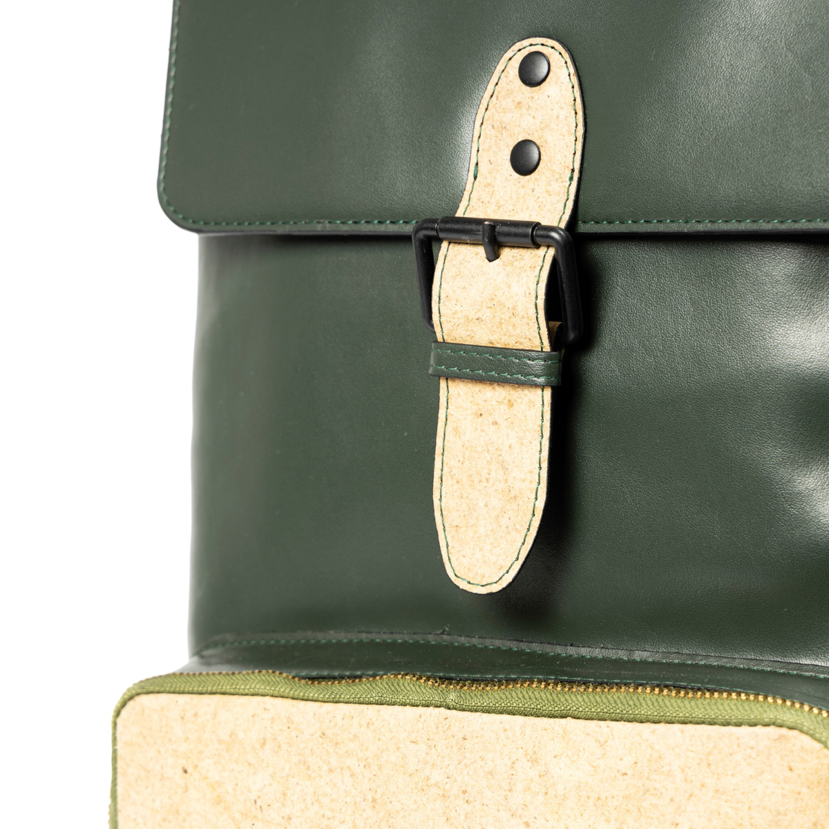 Arden Vegan Leather Bagpack - Green