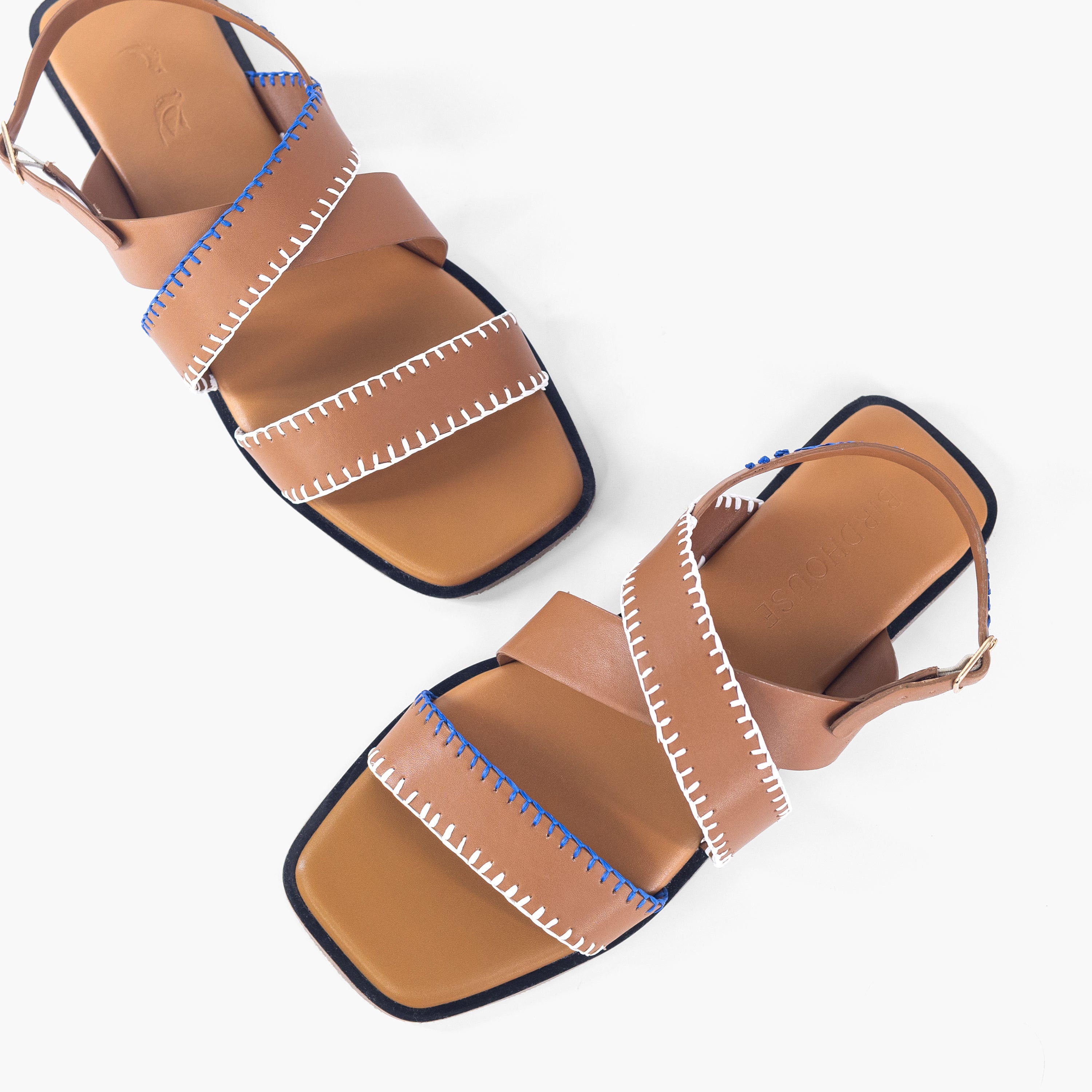 Tan Cross Sandals