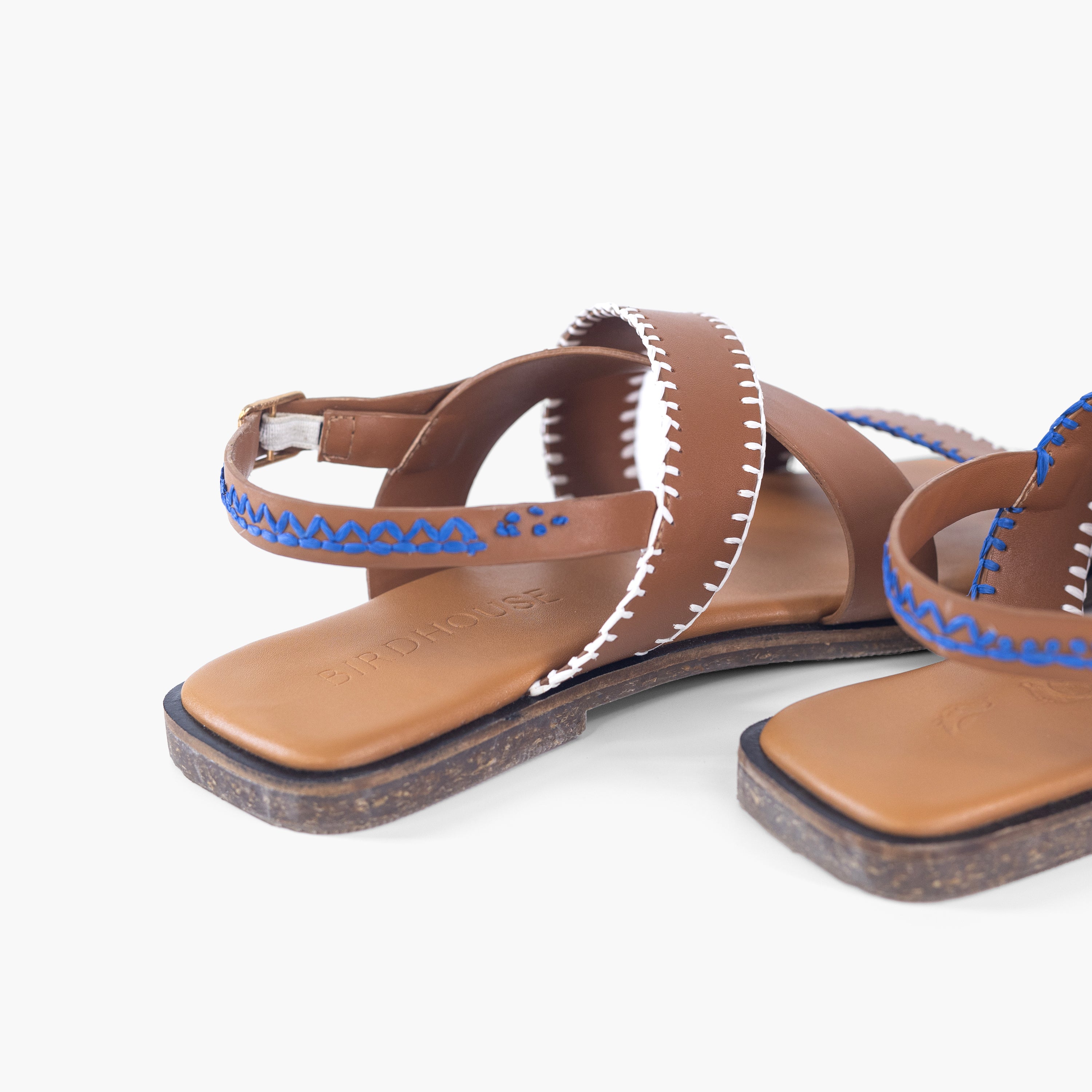 Tan Cross Sandals
