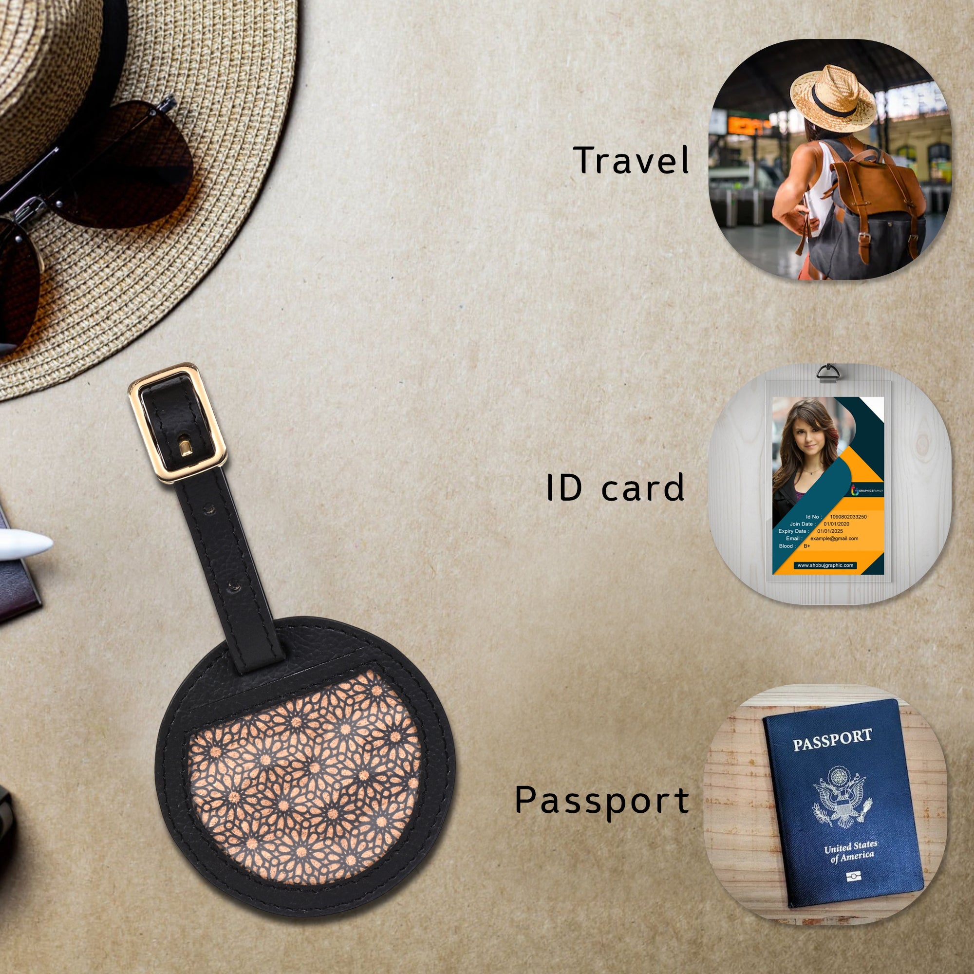 Travel Tag Round Shaped