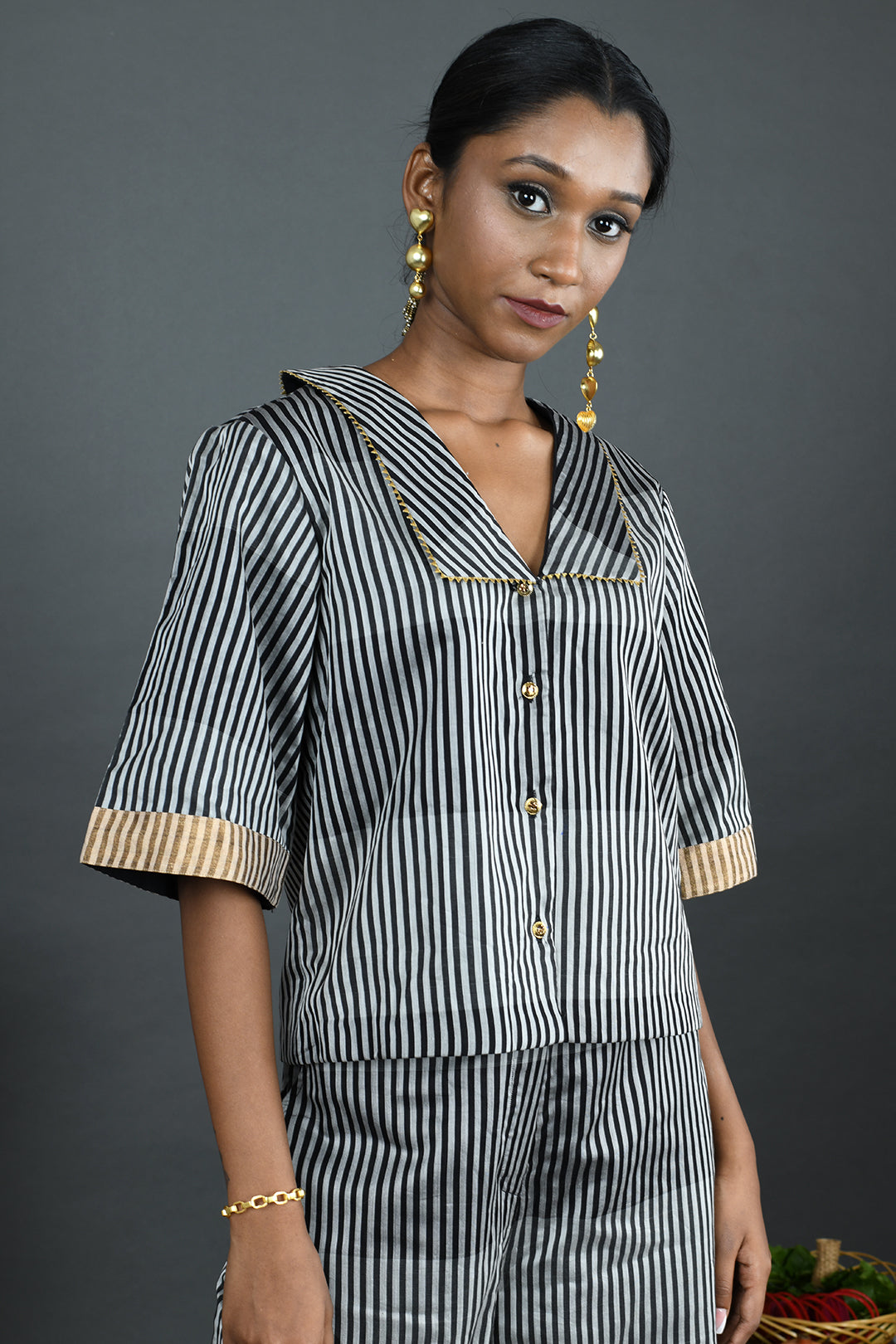 Lehar - Black Chanderi Co-Ord Set