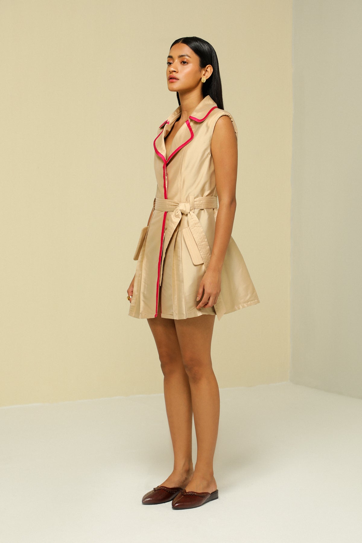 All Weather Gold Silk Dress