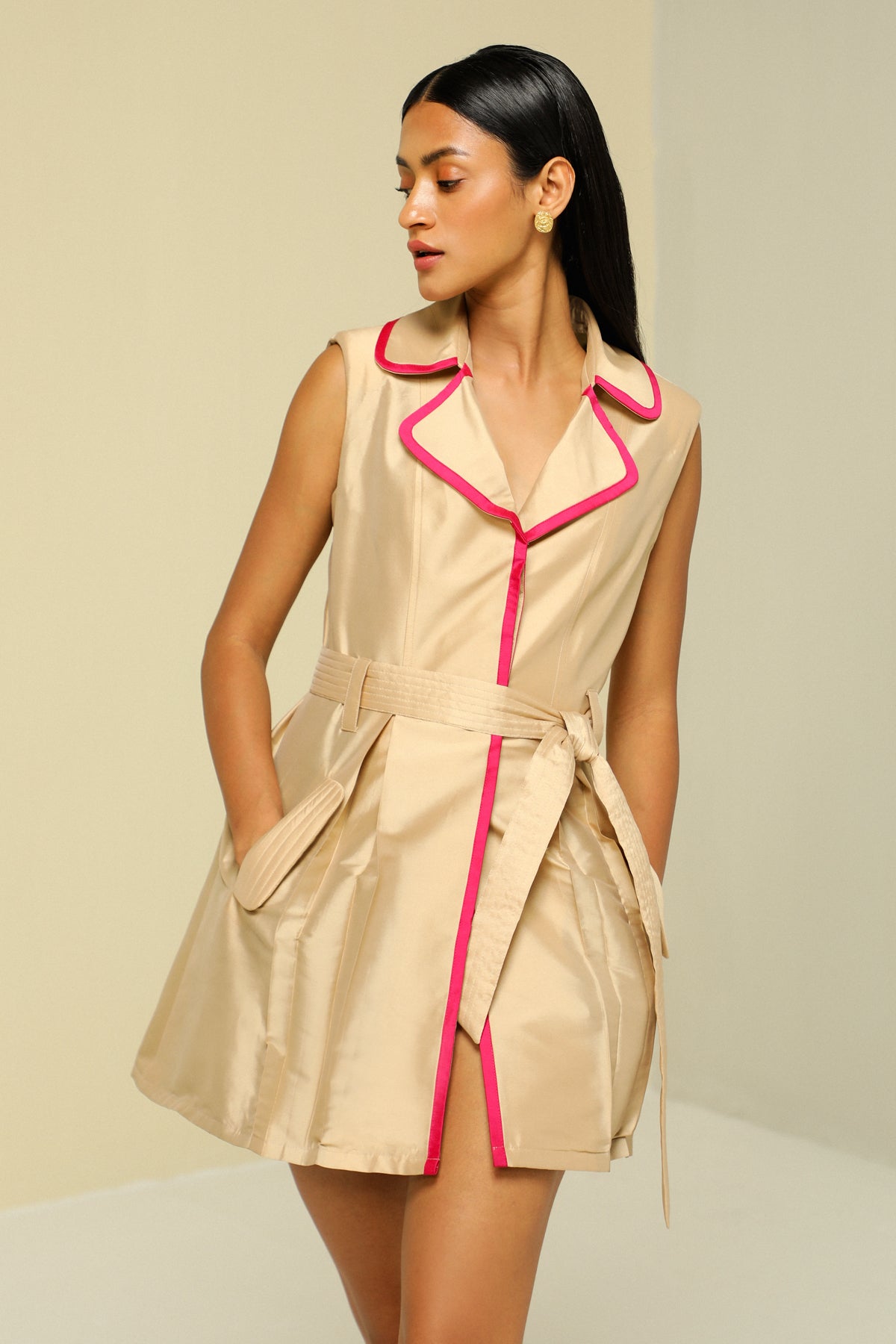 All Weather Gold Silk Dress