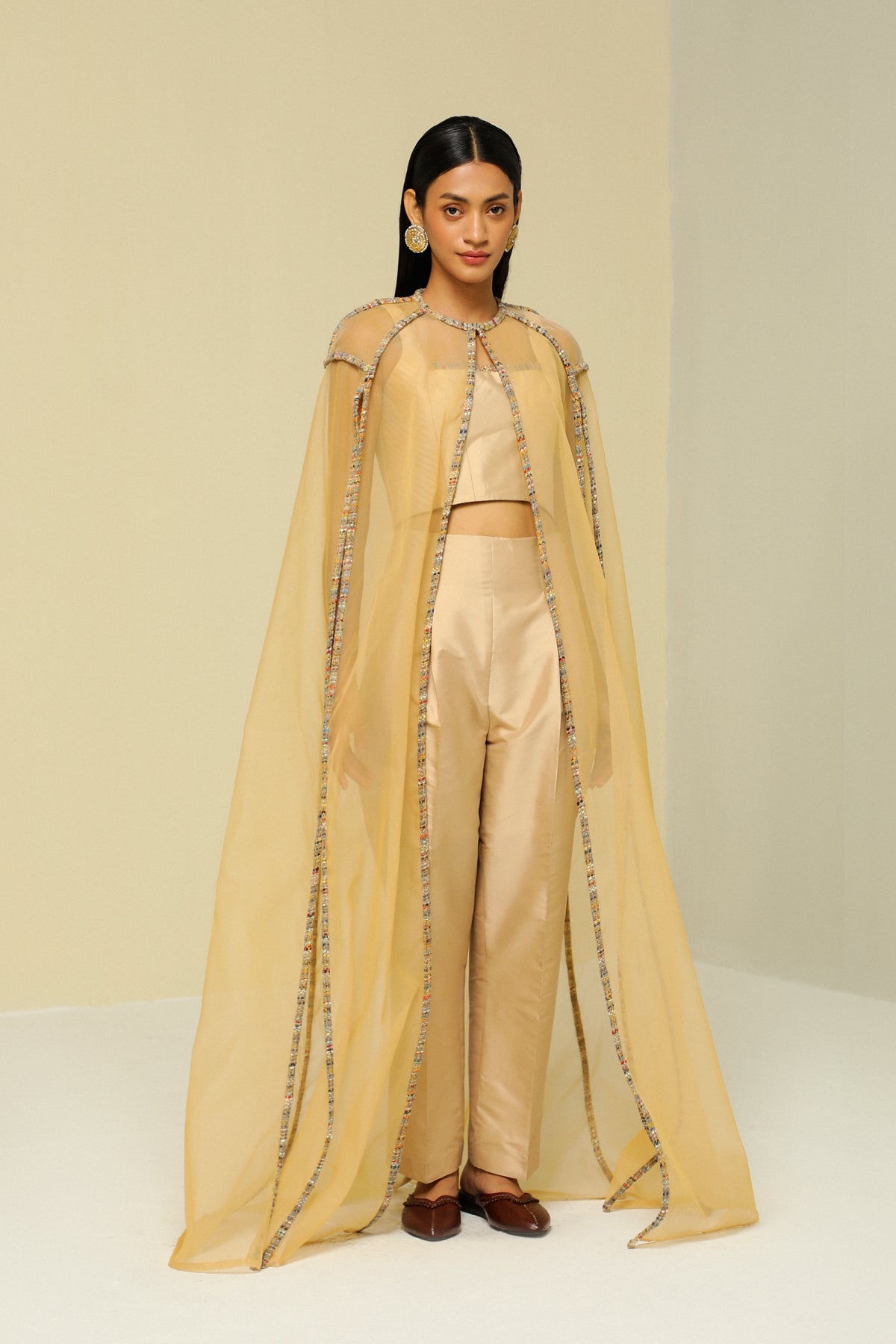 Beige Organza Cape