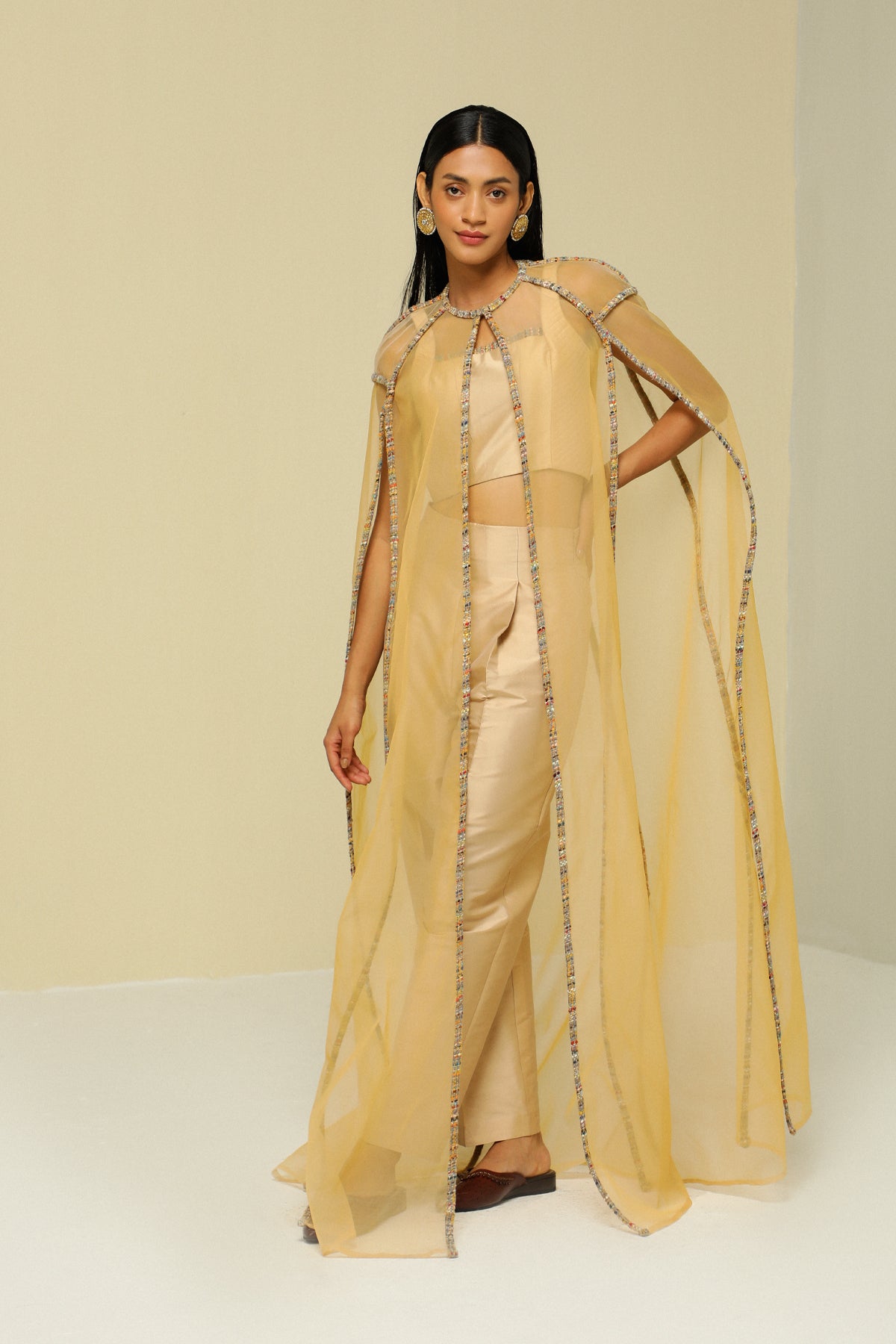 Beige Organza Cape