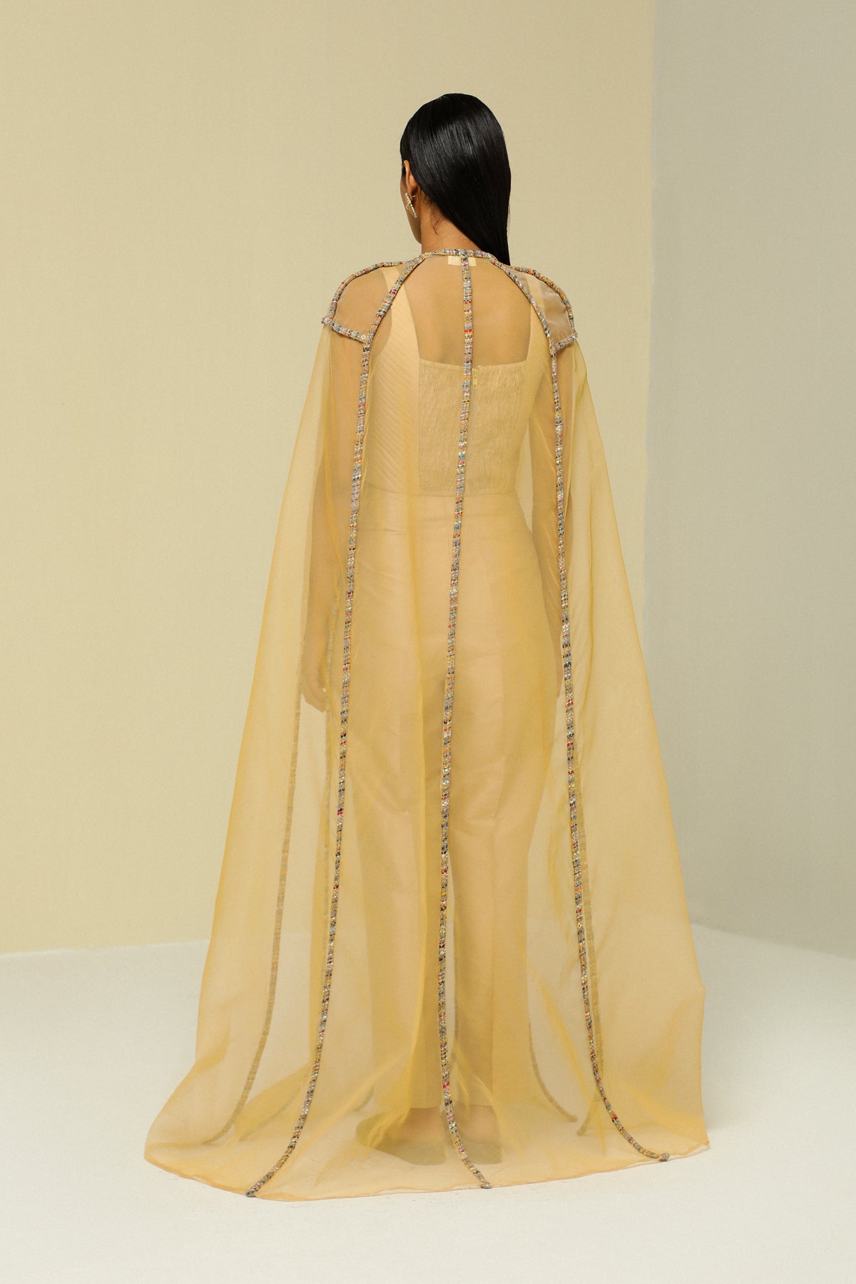 Beige Organza Cape