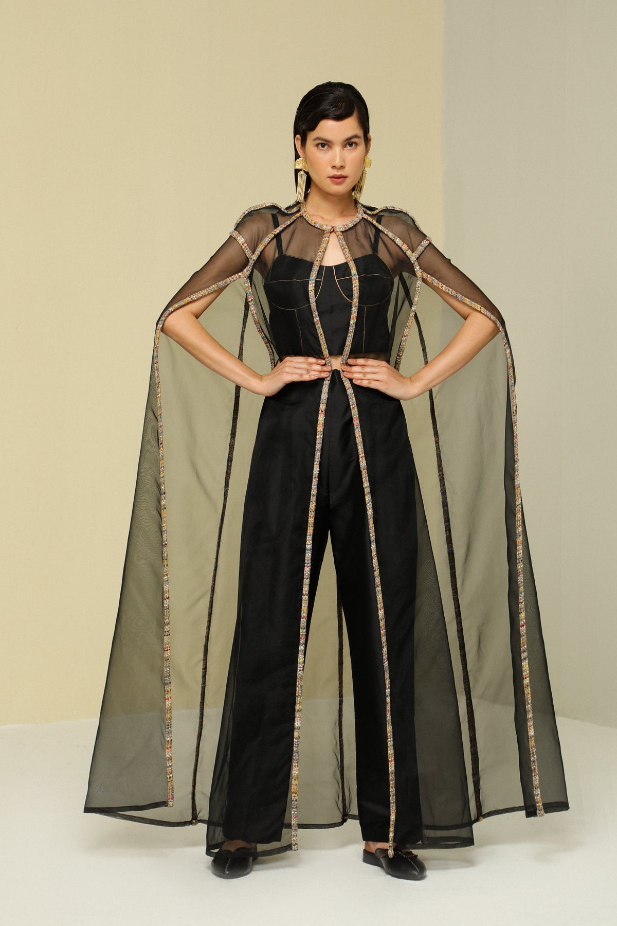 Black Organza Cape