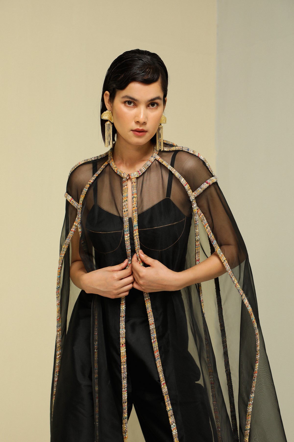 Black Organza Cape