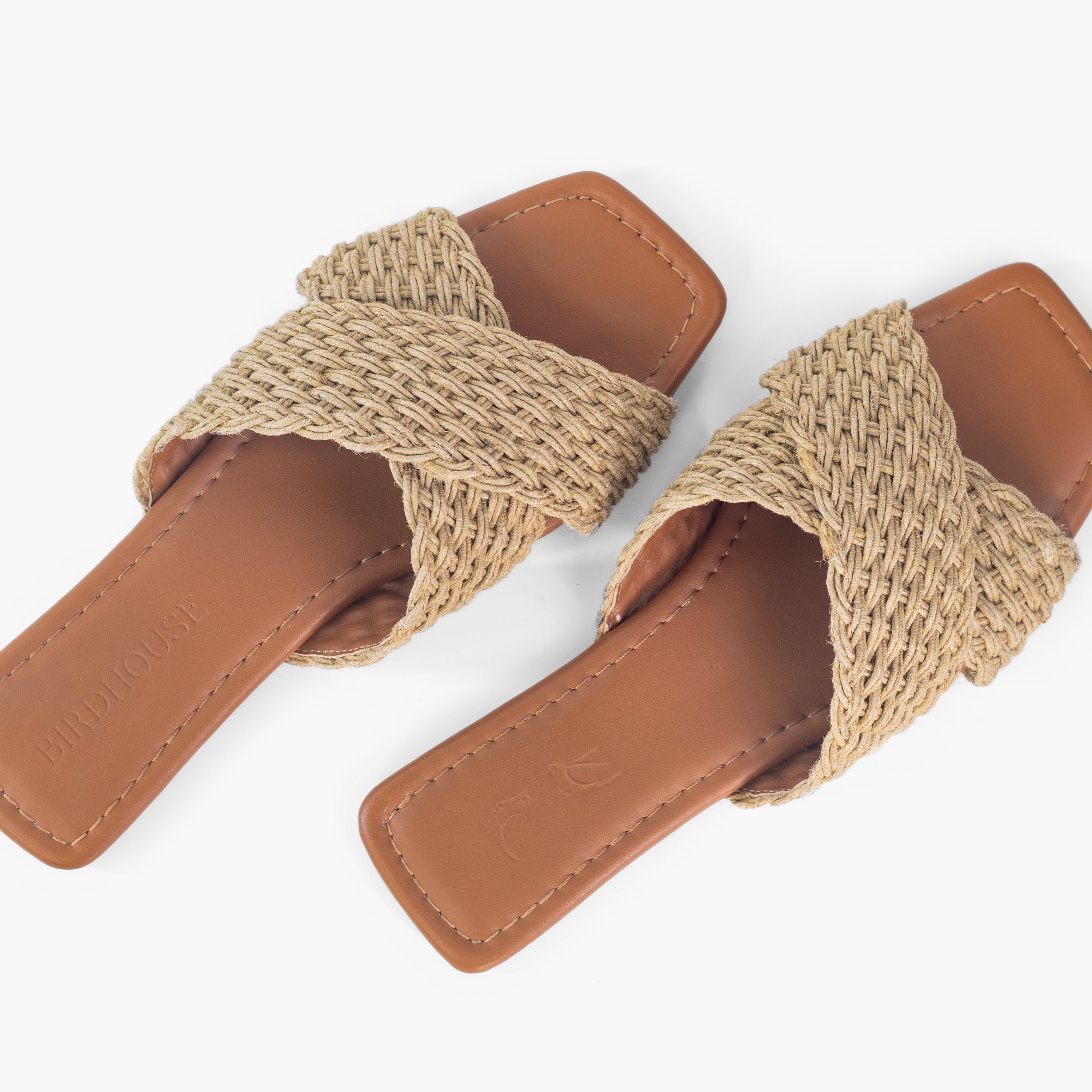 Dark Tan Jute Slides