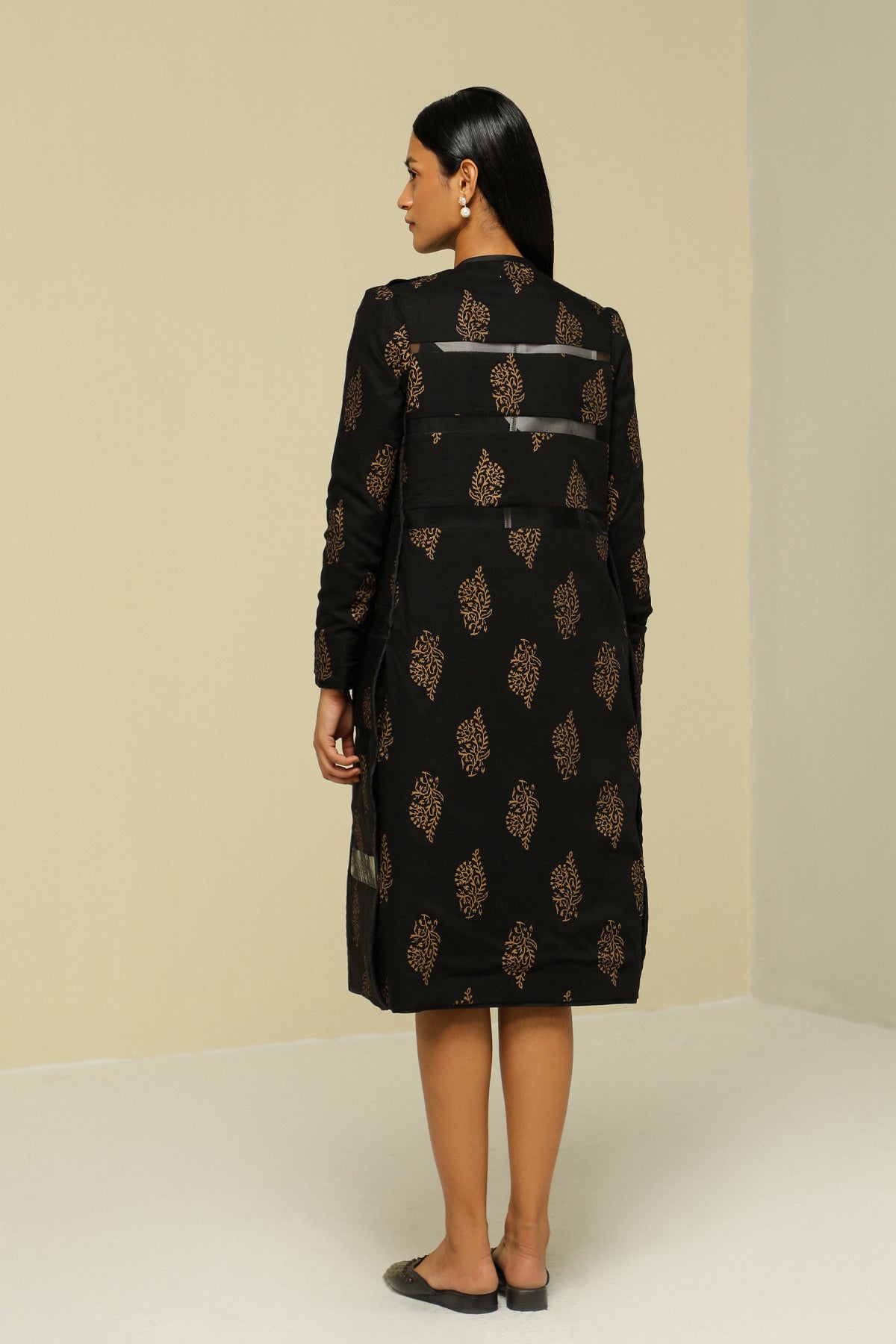 Black Silk Reversible Long Jacket