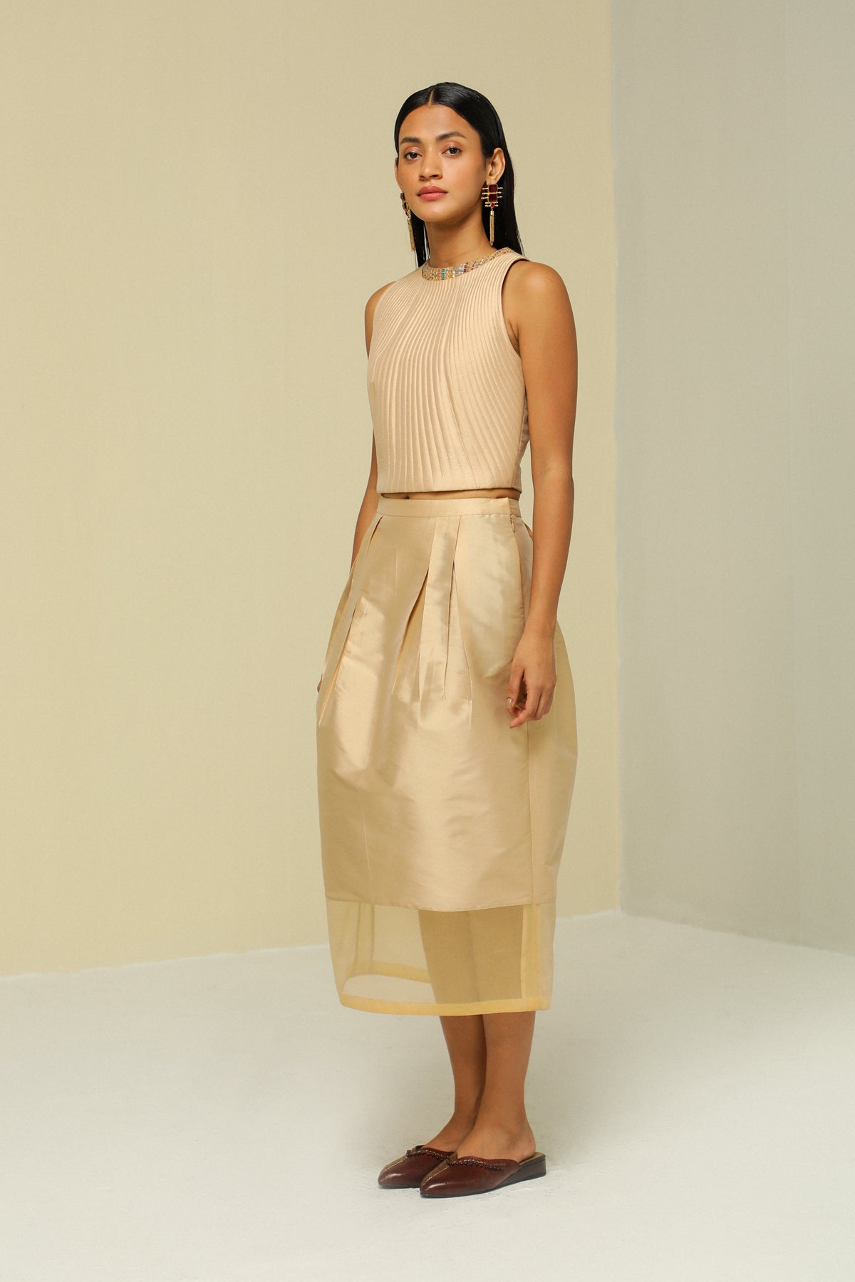 Gold Silk Skirt