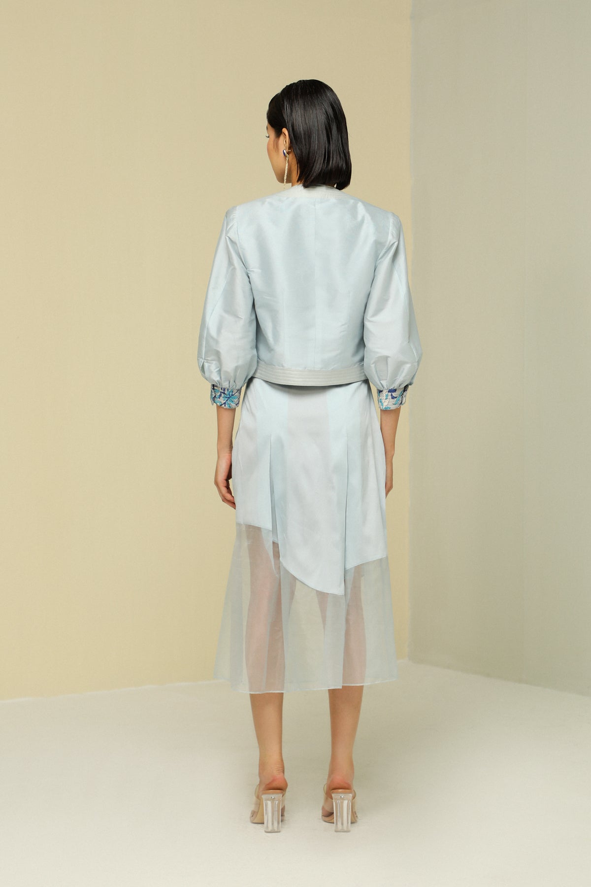 Ice Blue Silk Jacket