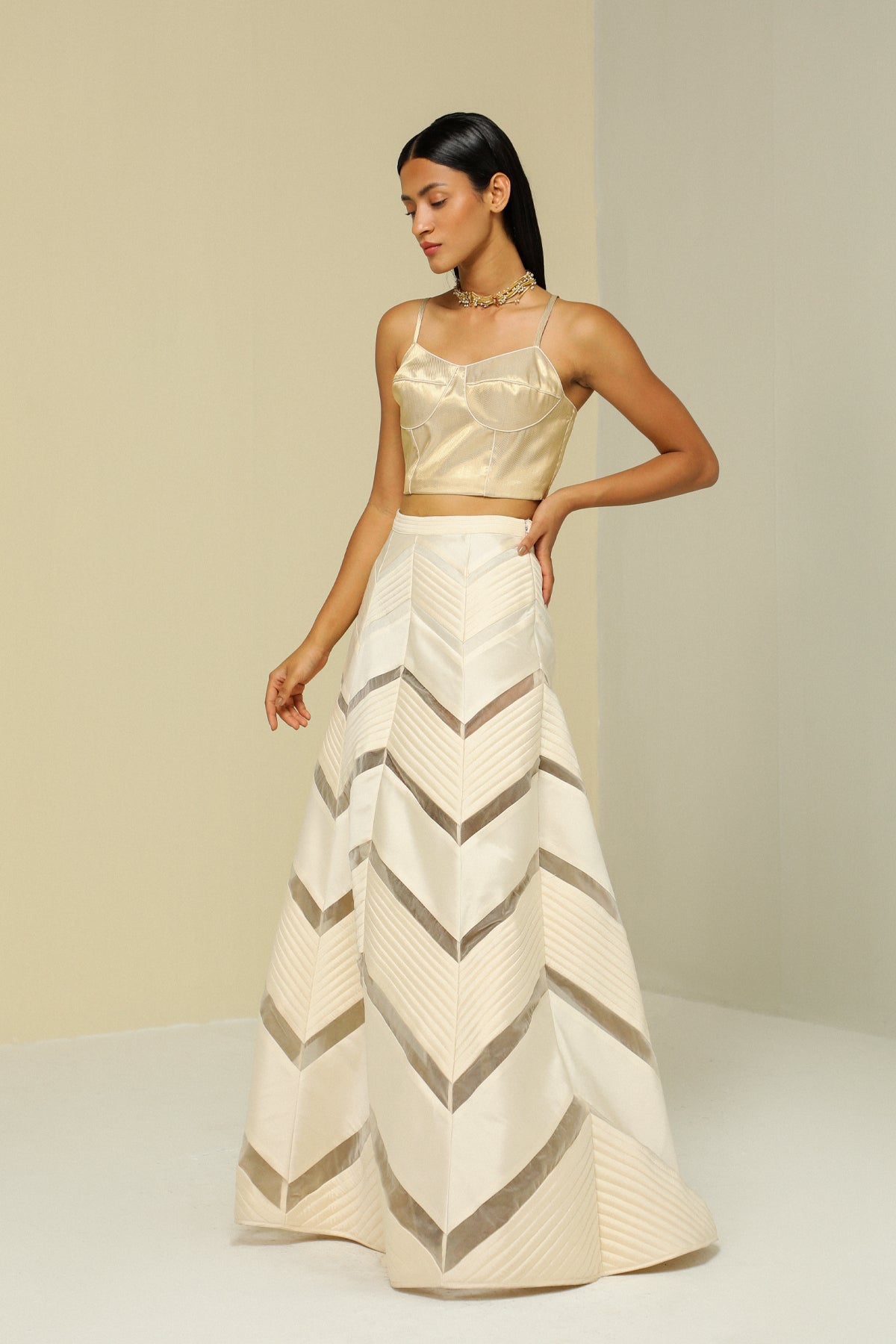 Gold Brocade Bustier