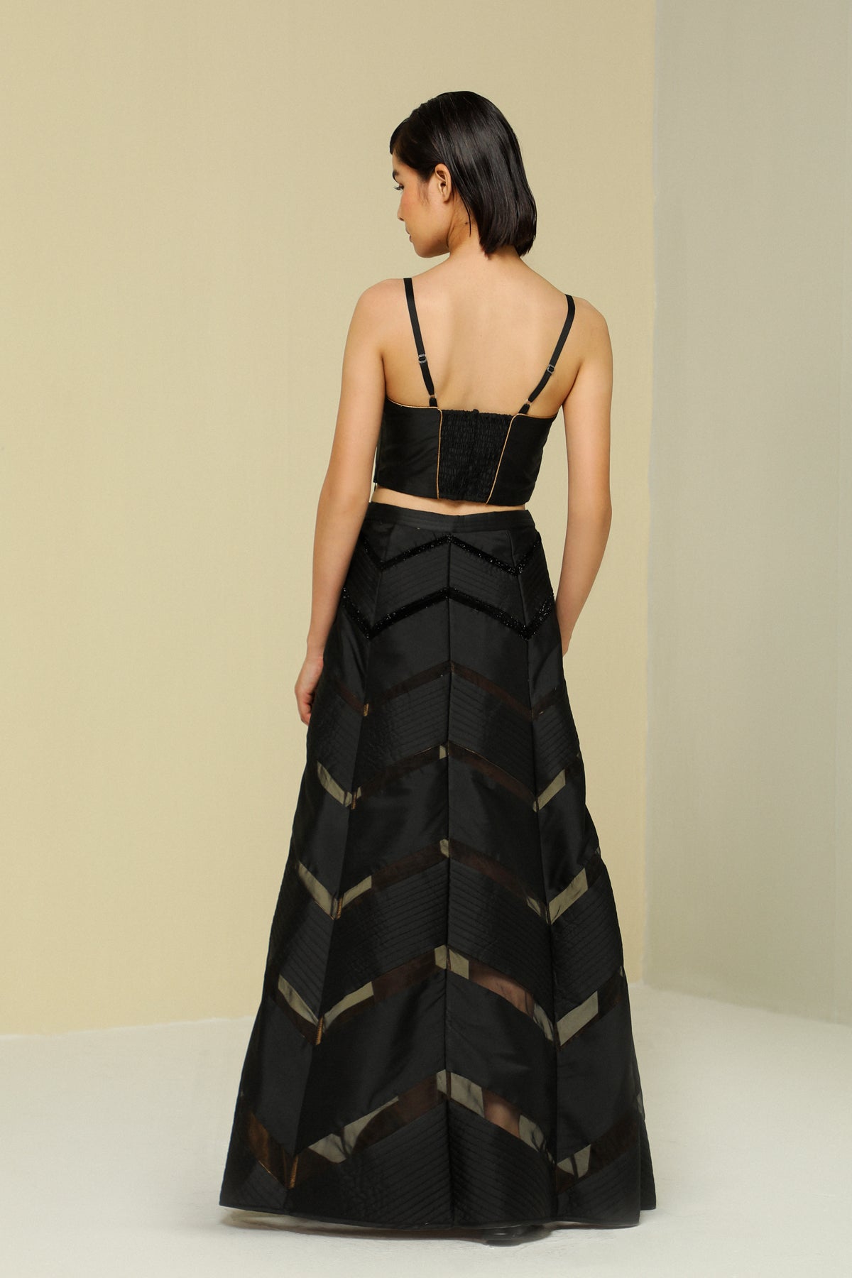 Black Silk Reversible Skirt