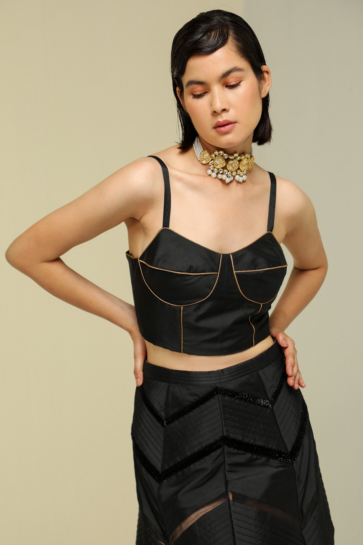 Black Silk Bustier