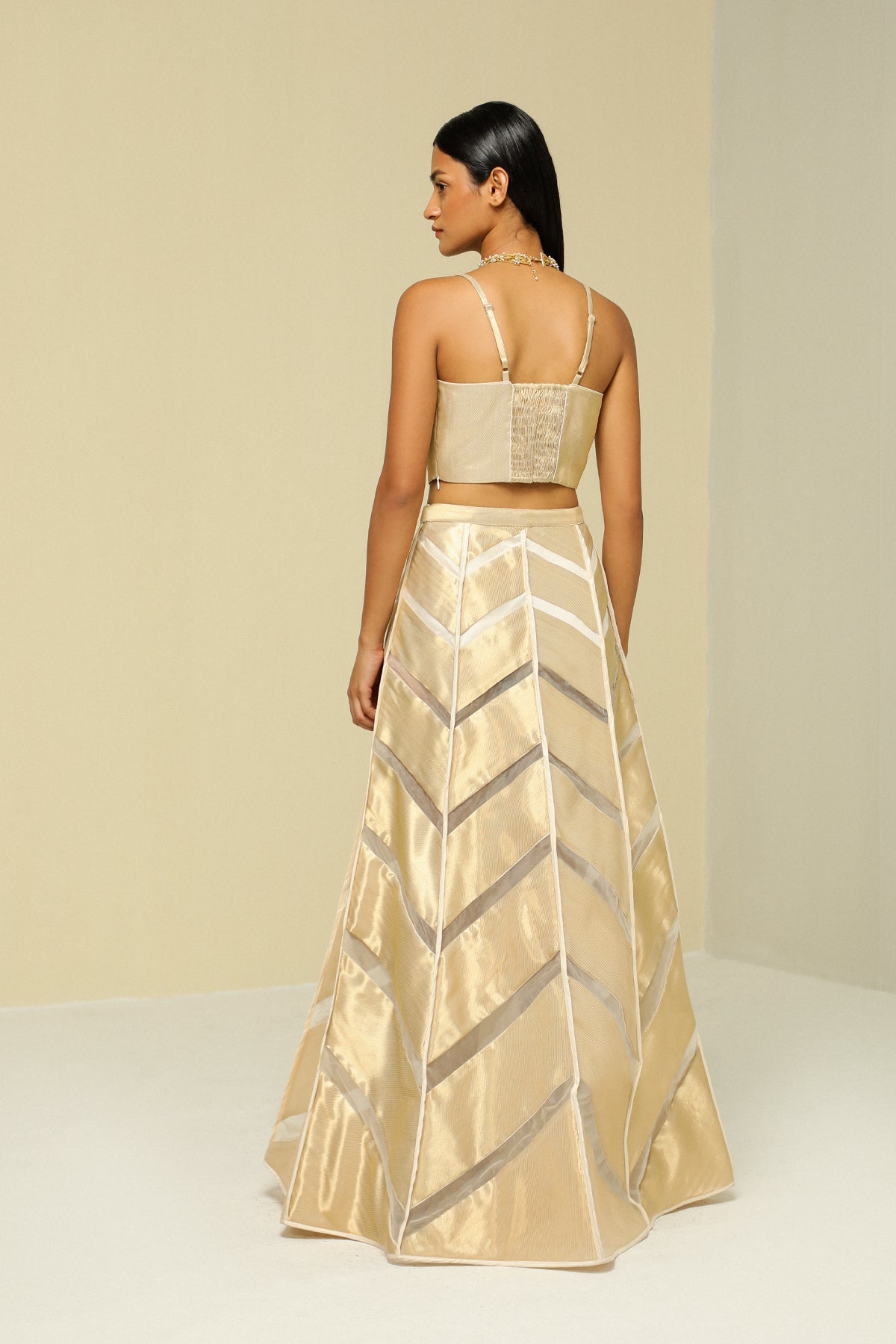 Off White Silk Reversible Skirt