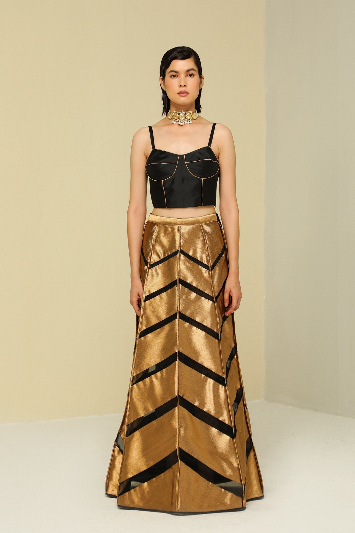 Black Silk Reversible Skirt