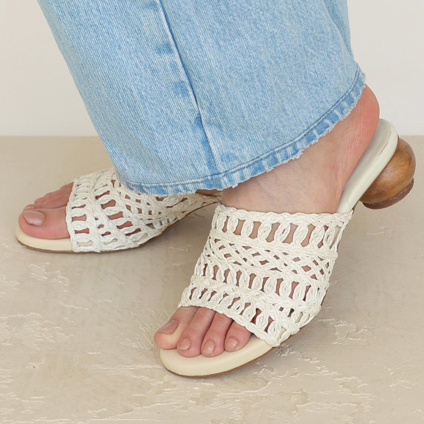 Cream Baya Matka Heels