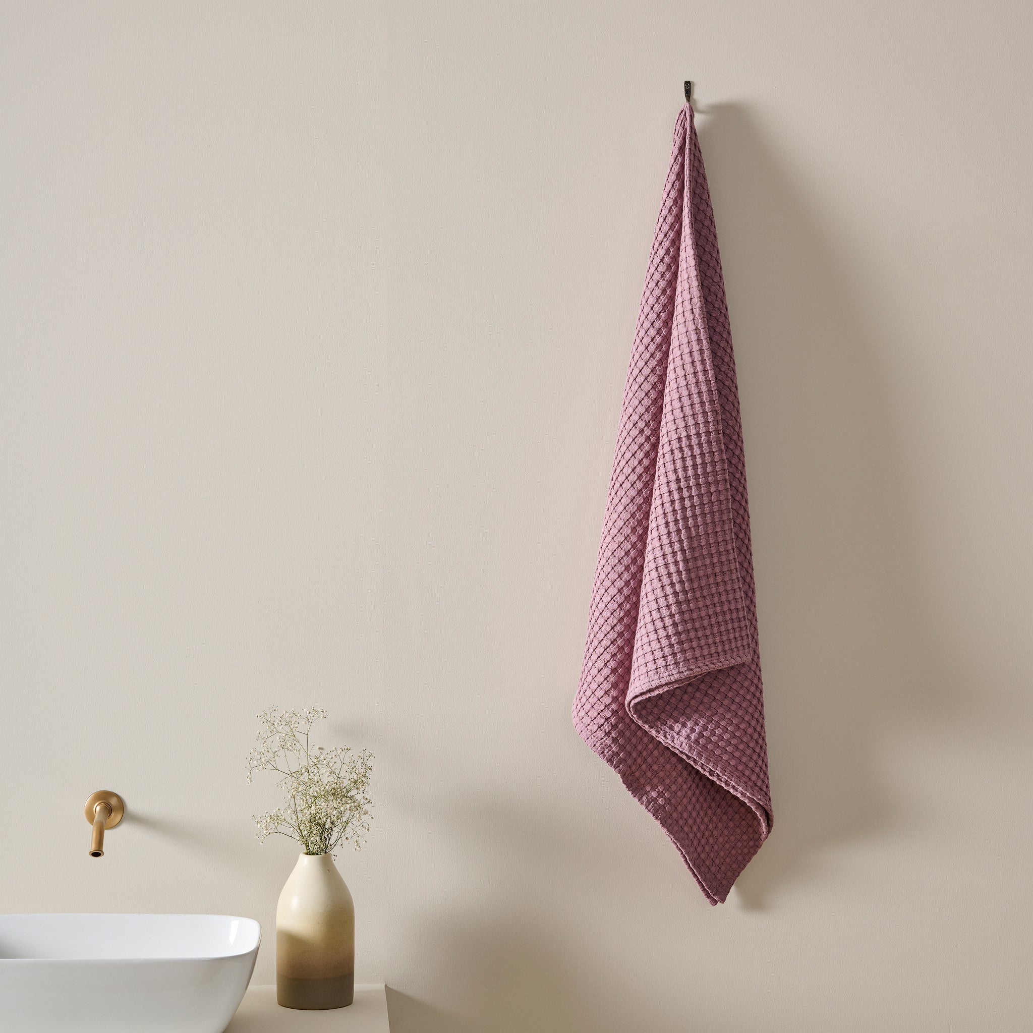 Chalk Cotton Waffle XL Bath Towel