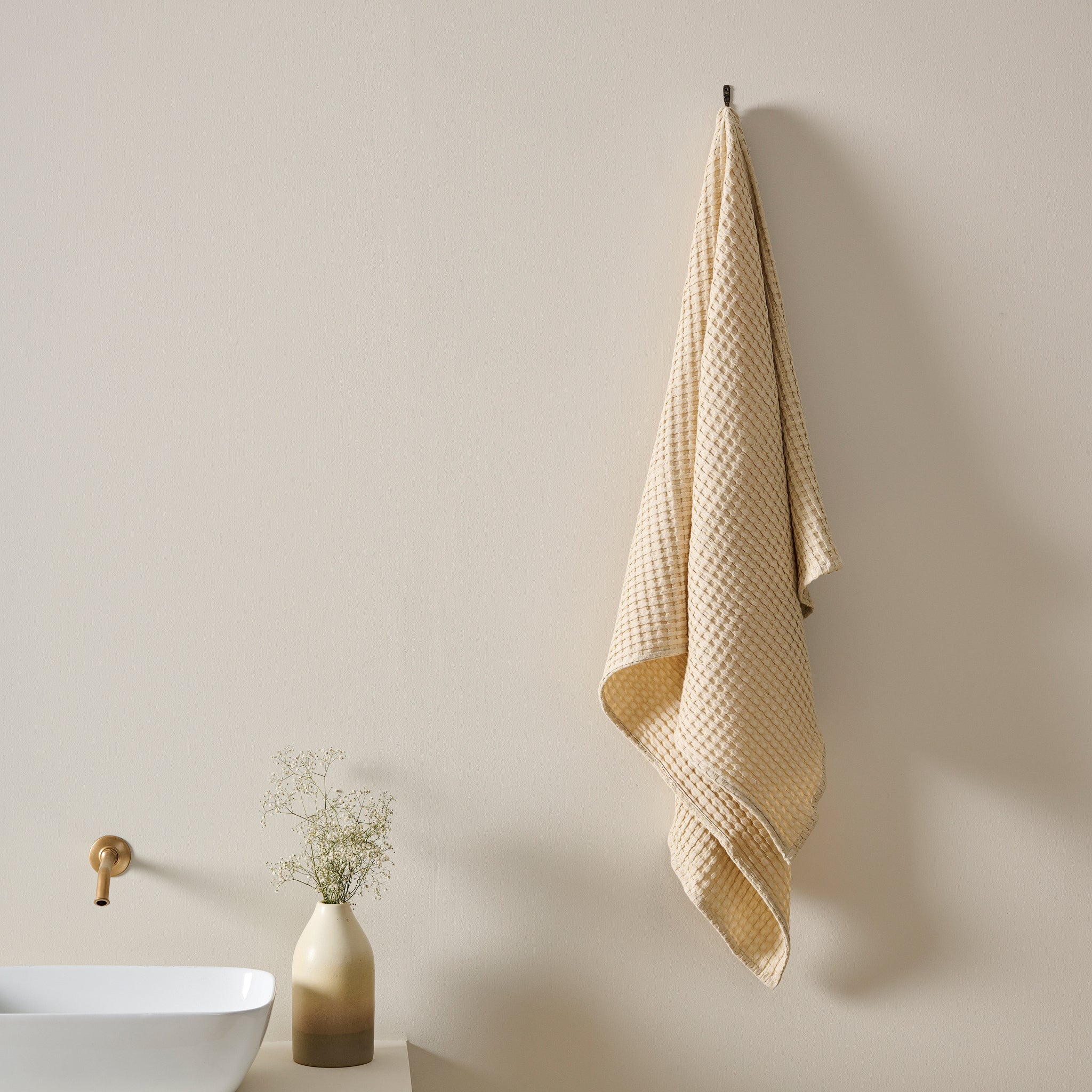 Chalk Cotton Waffle XL Bath Towel