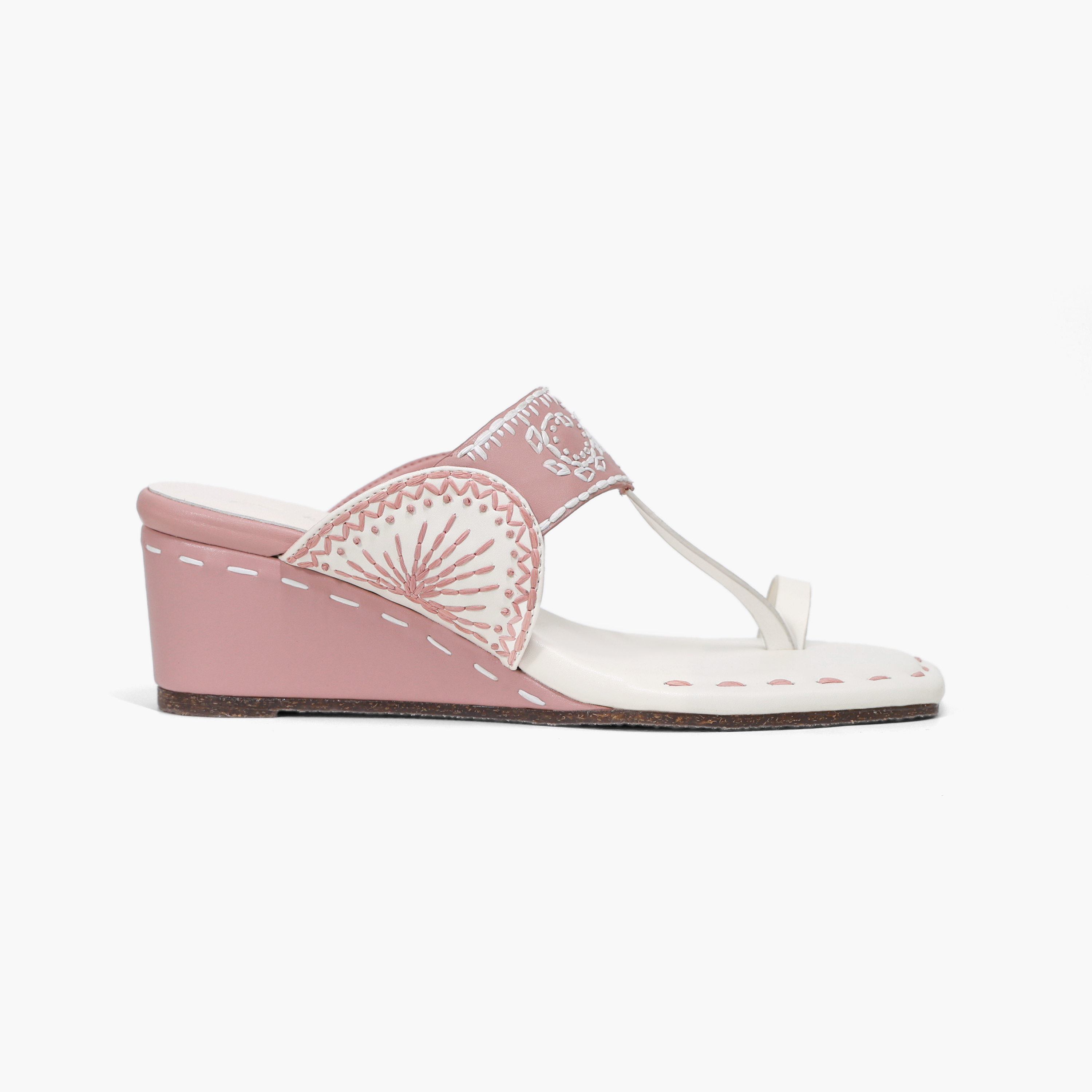 White and pink Mandana Heels
