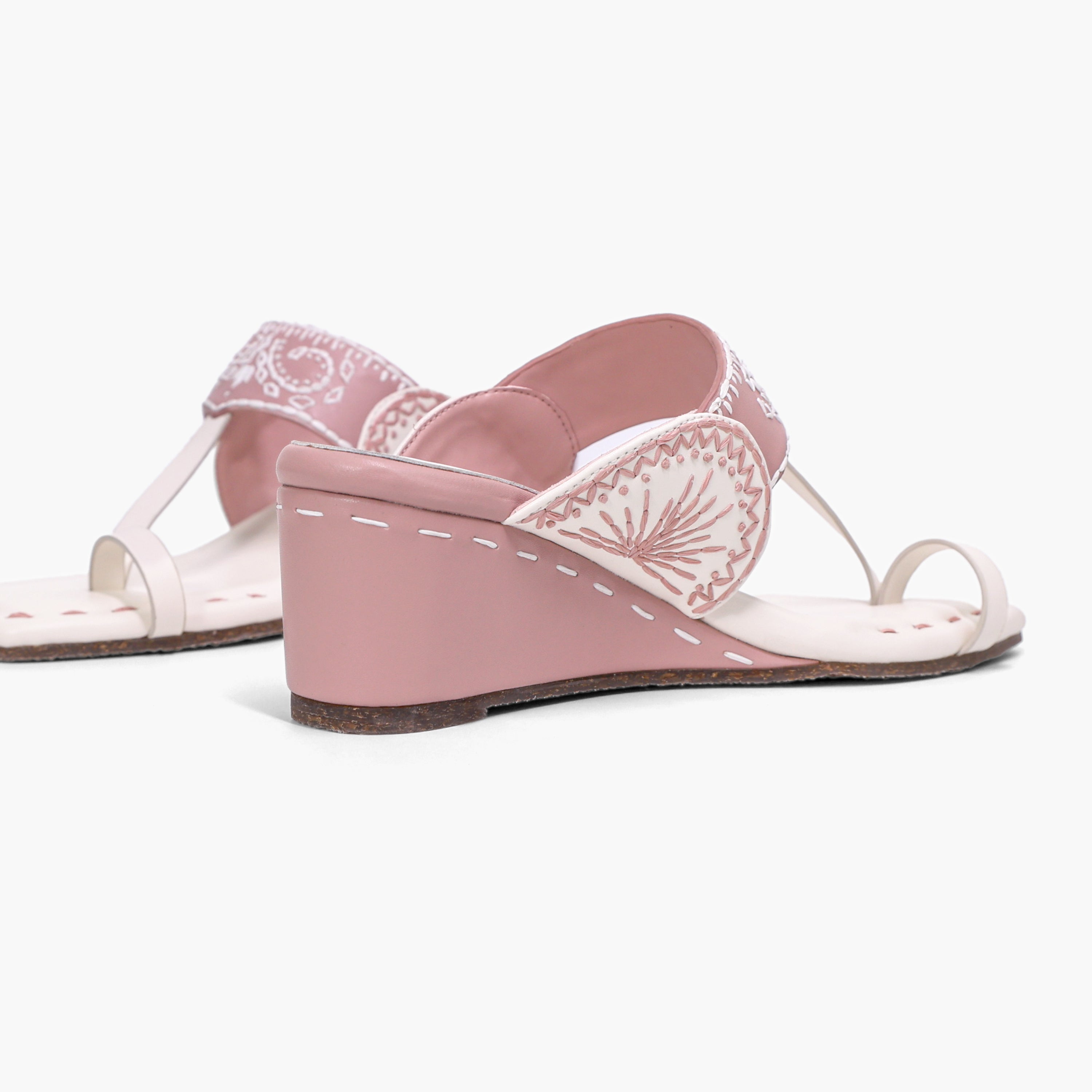 White and pink Mandana Heels