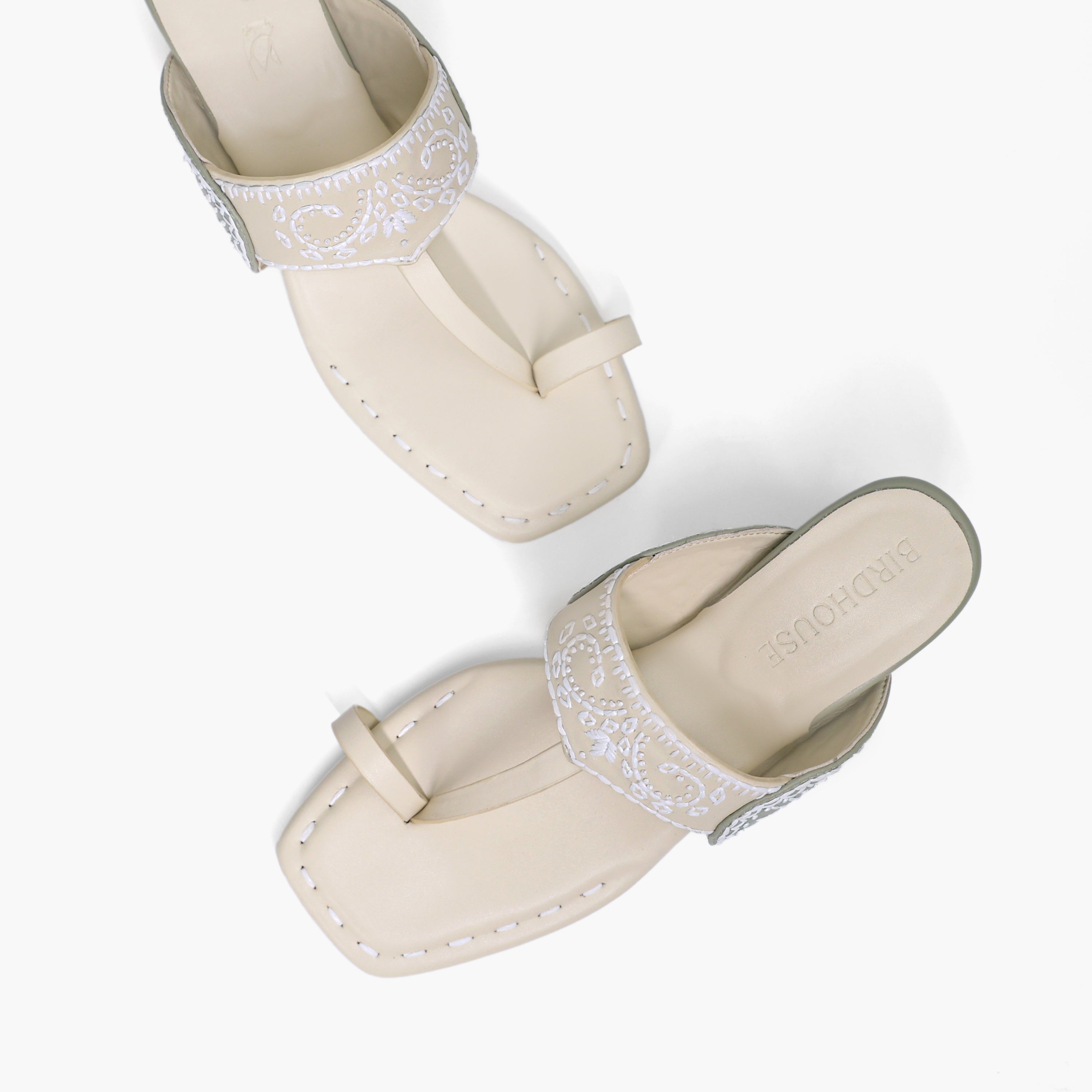 Cream And Sage Mandana Heels