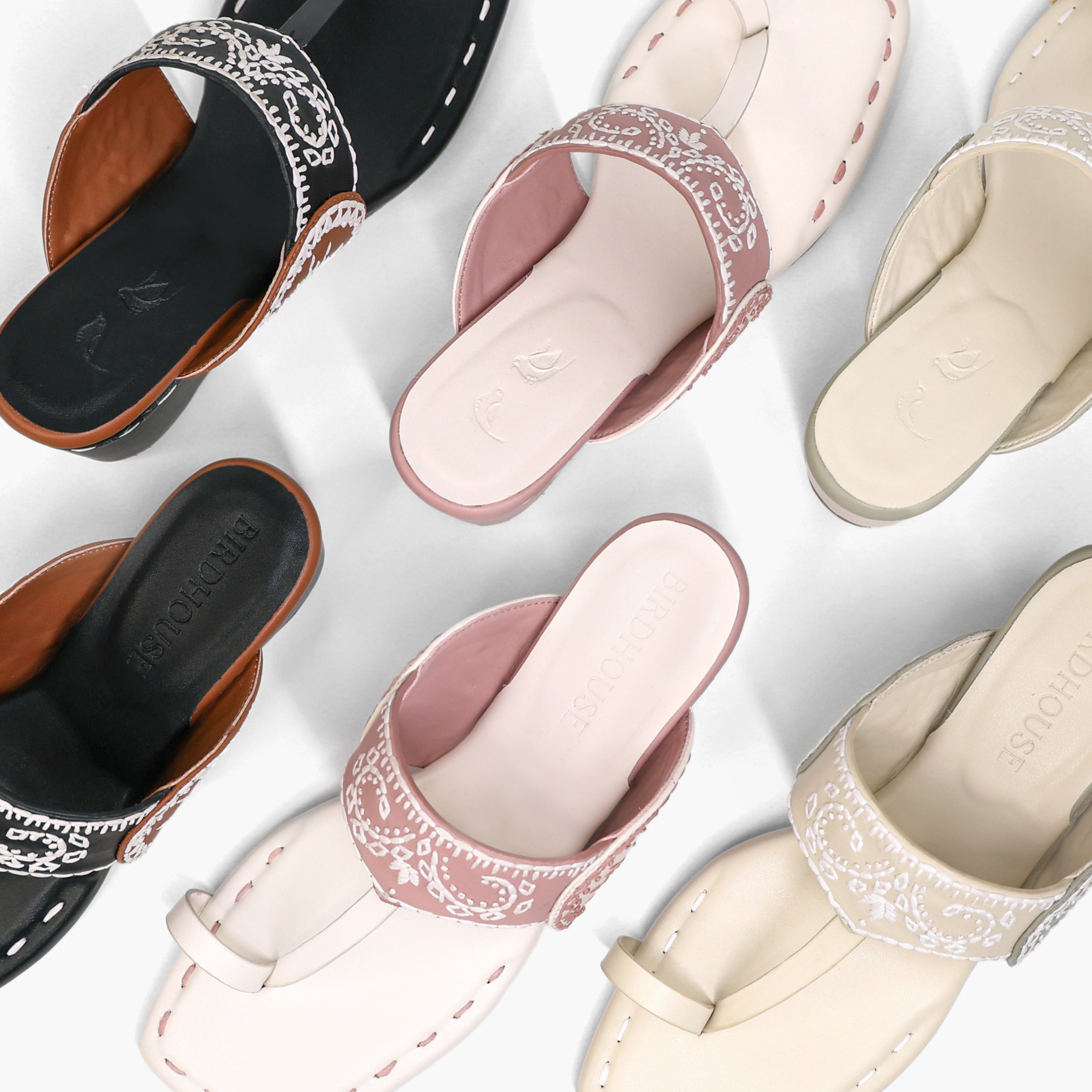 White and pink Mandana Heels