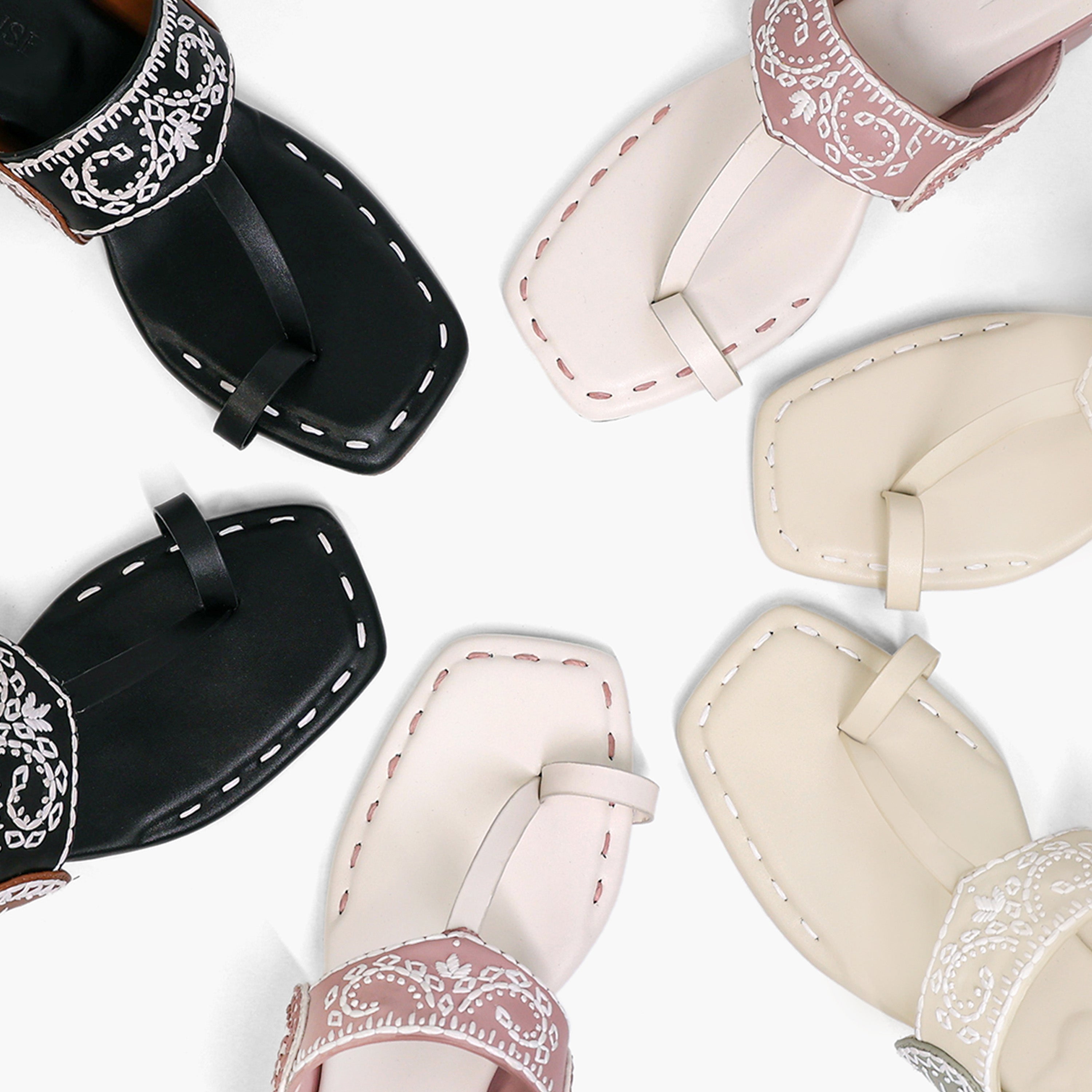 White and pink Mandana Heels