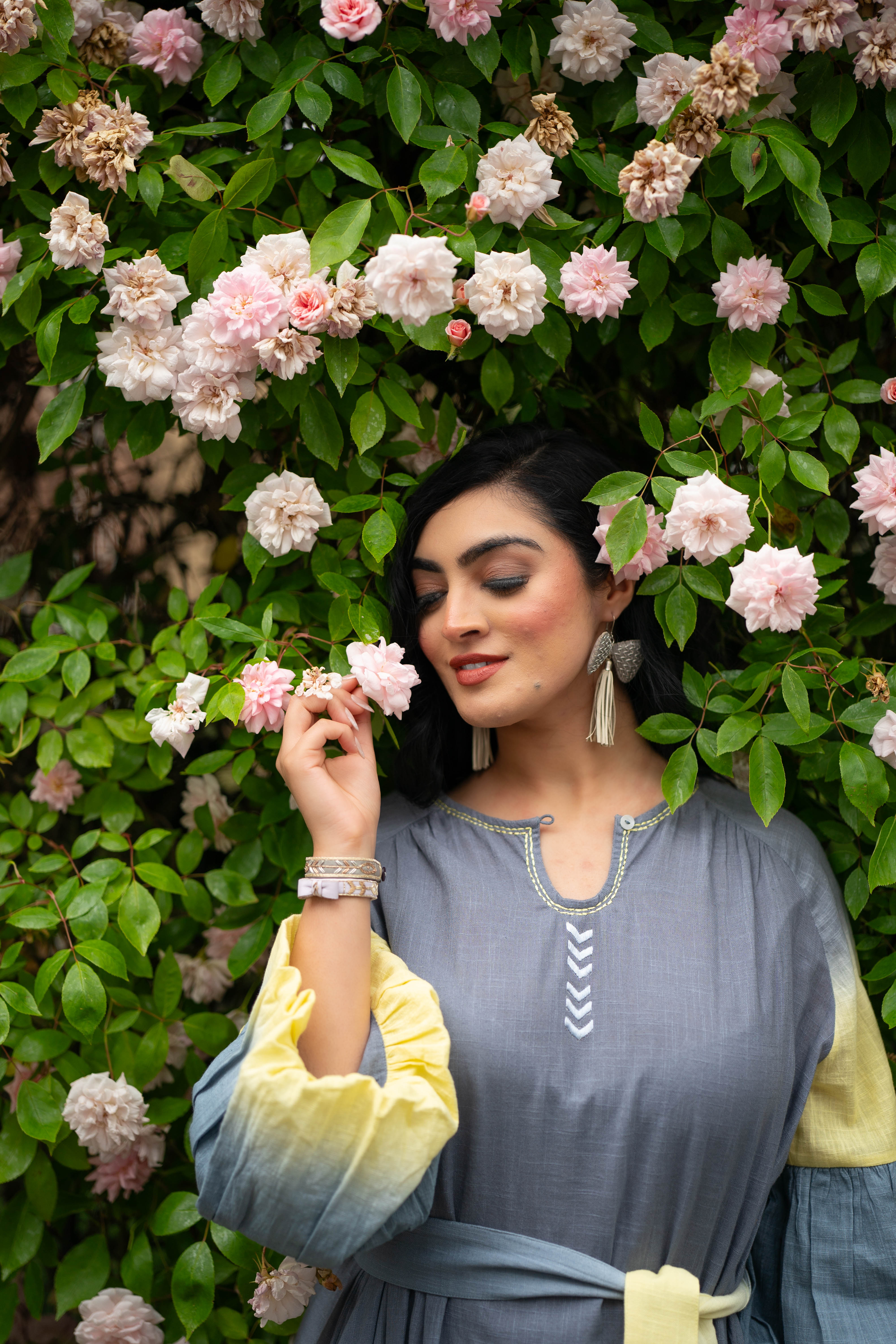 Chevy Bow 2 - Dull Silver And Cream Recycled Leather Earrings