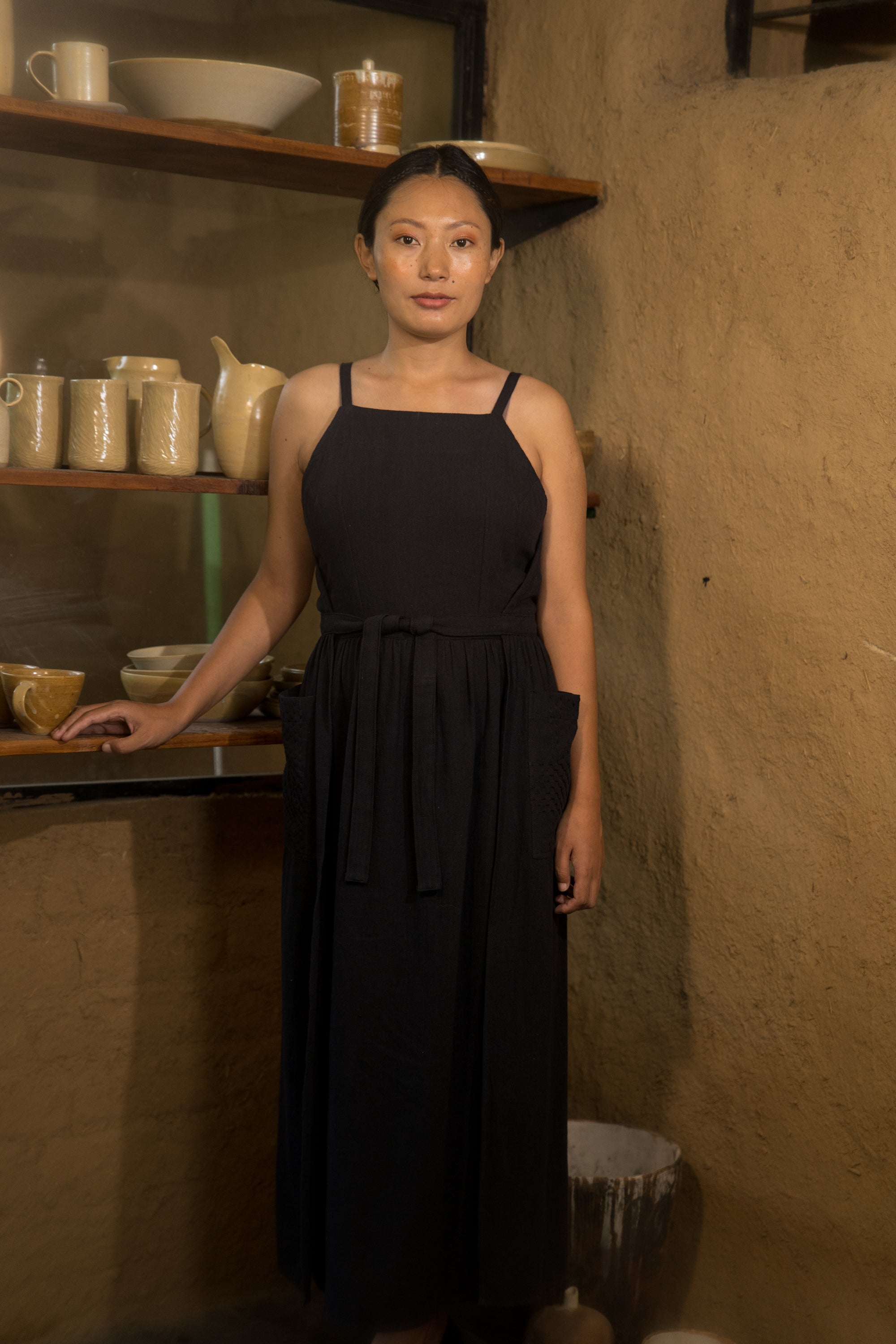 Kala Cotton Sundress Without Side Seams And Two Patch Pockets
