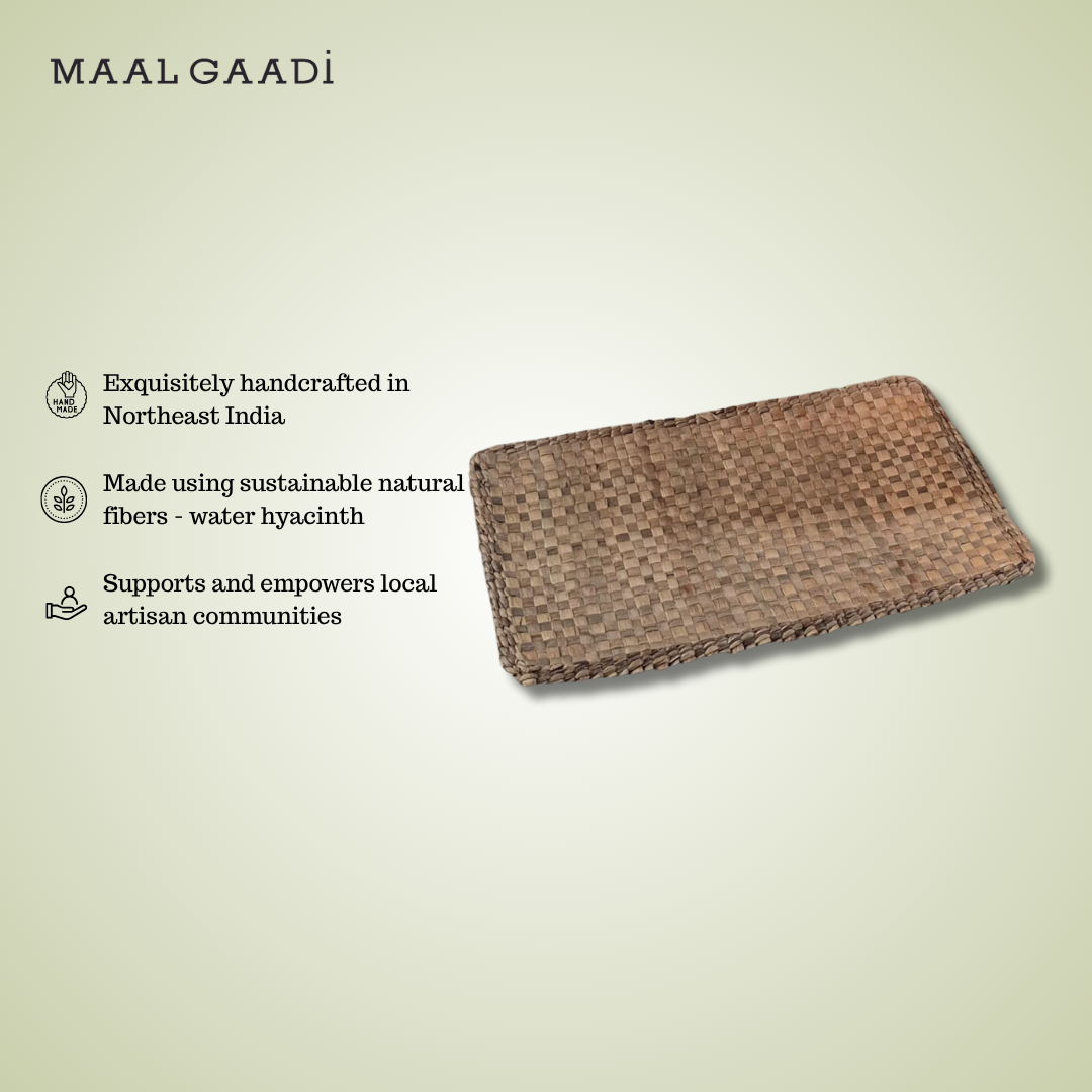 Handmade water hyacinth table mat with runner