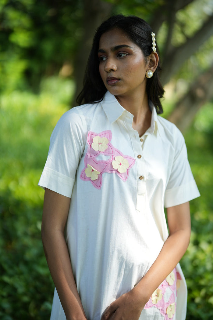 Chile - White Cotton Poplin Mini Dress