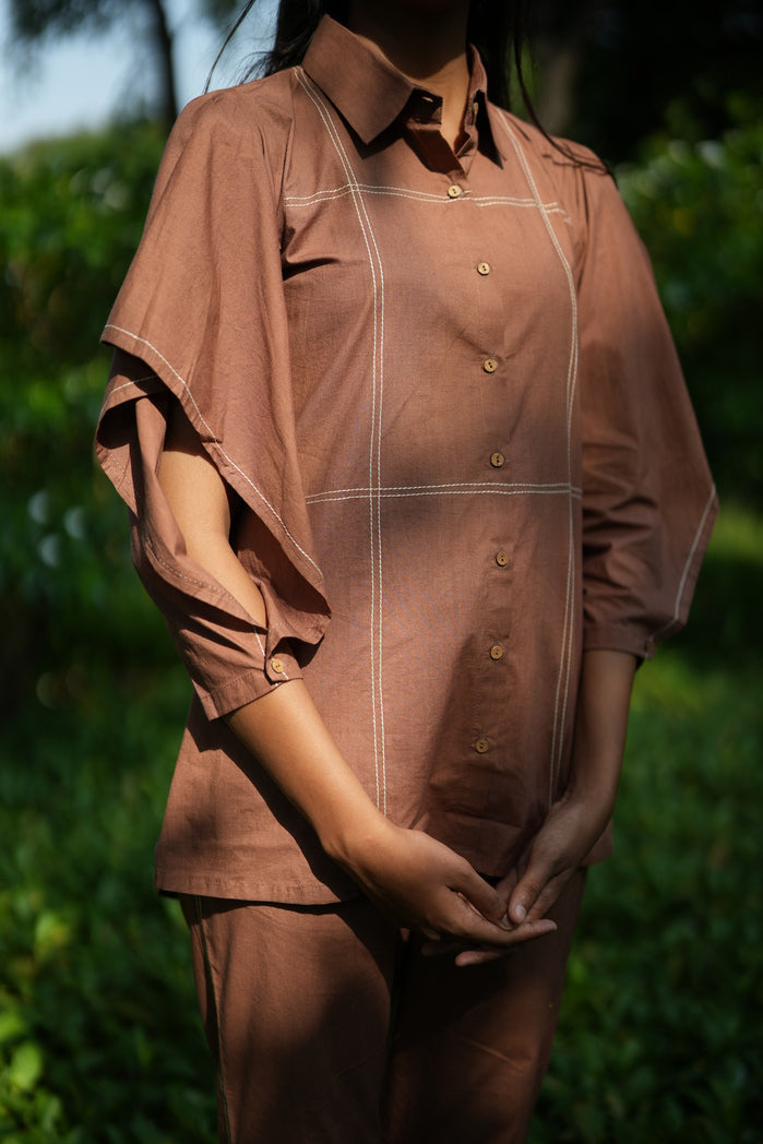Fiji - Brown Cotton Poplin Scoop Set