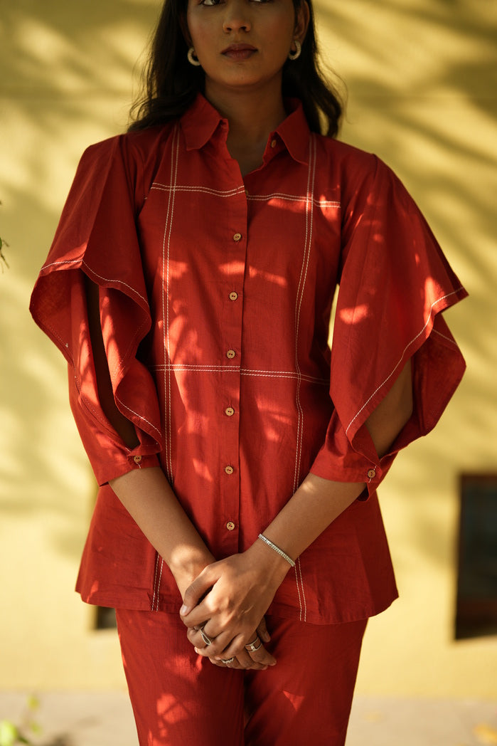 Samoa - Red Cotton Poplin Scoop Set