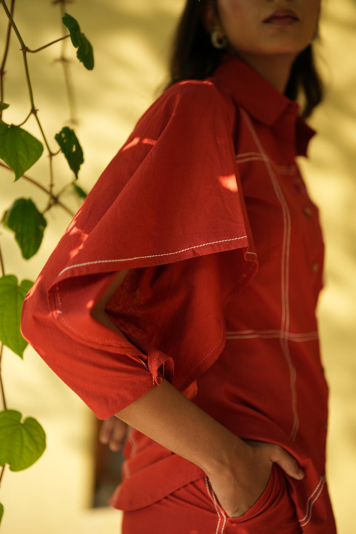 Samoa - Red Cotton Poplin Scoop Set