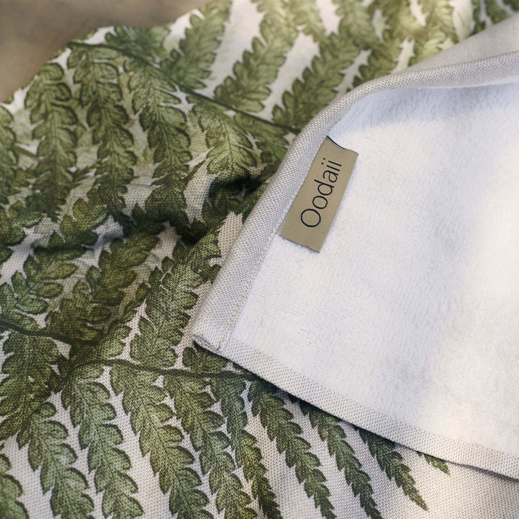 Fern Print Cotton Bamboo Hammam Terry XL Bath Towel