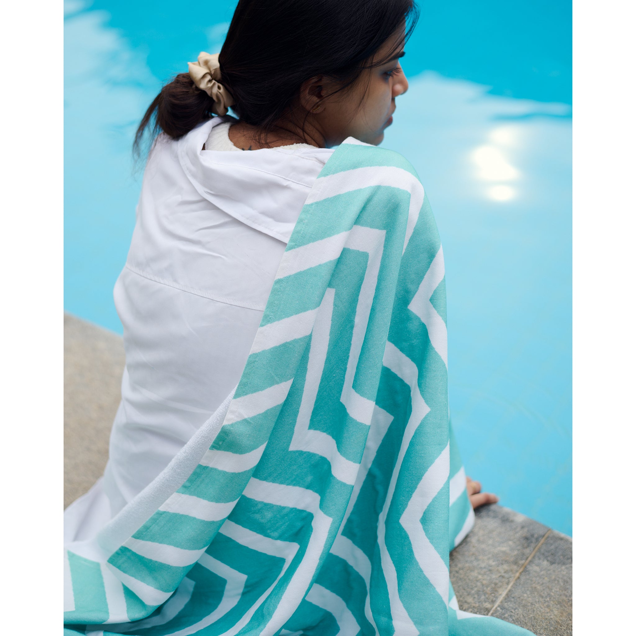Chevron Cotton Hammam Terry XL Bath Towel