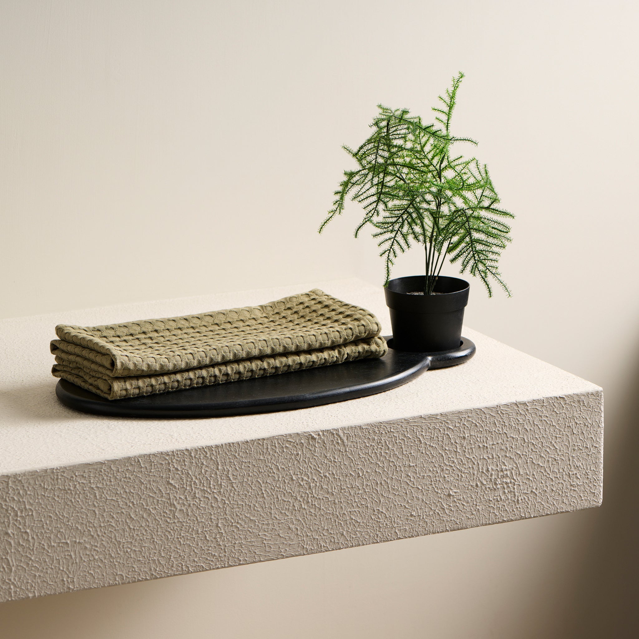 Beehive Cotton Bamboo Waffle Towel