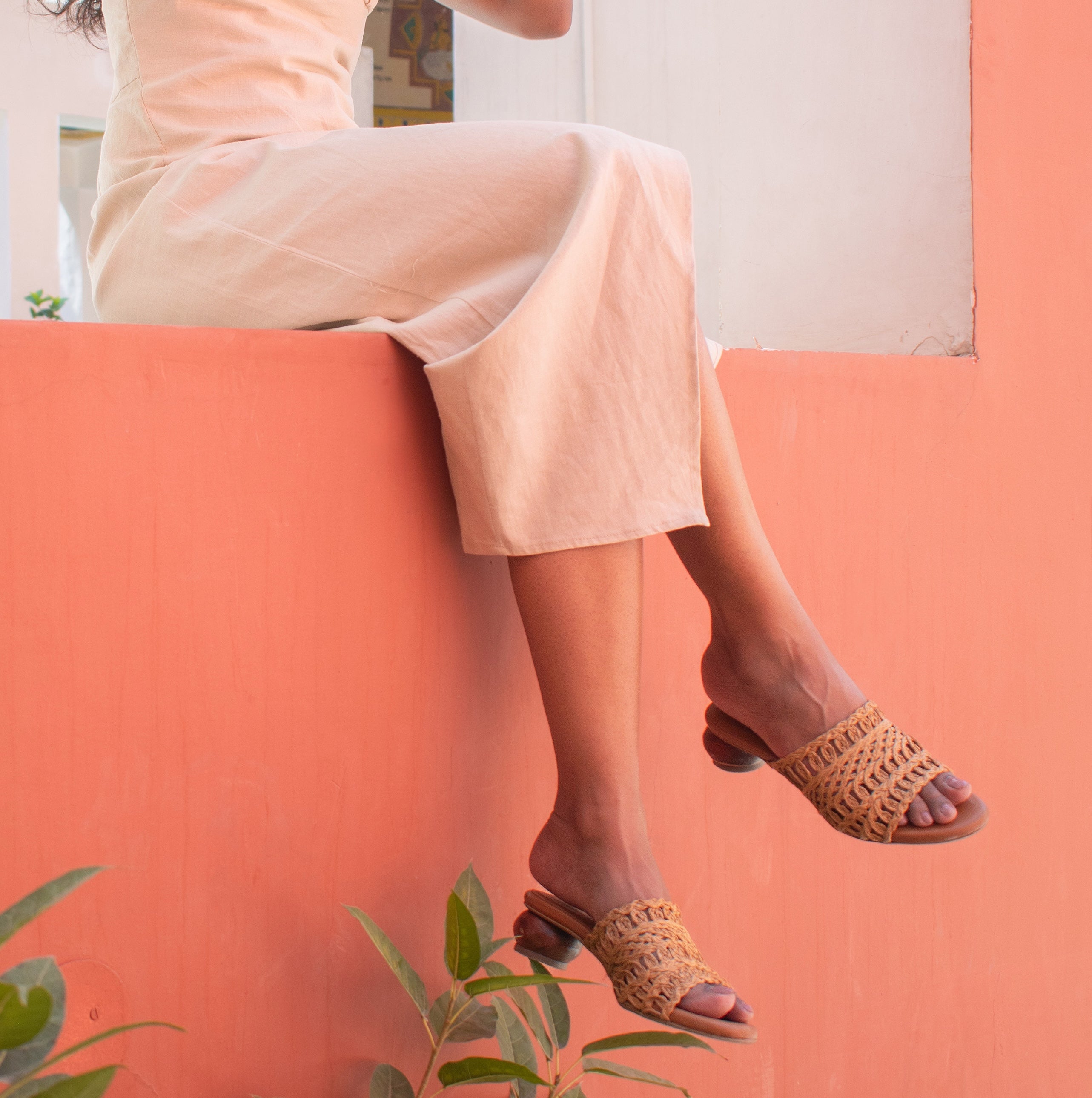 Dark Tan Baya Matka Heels