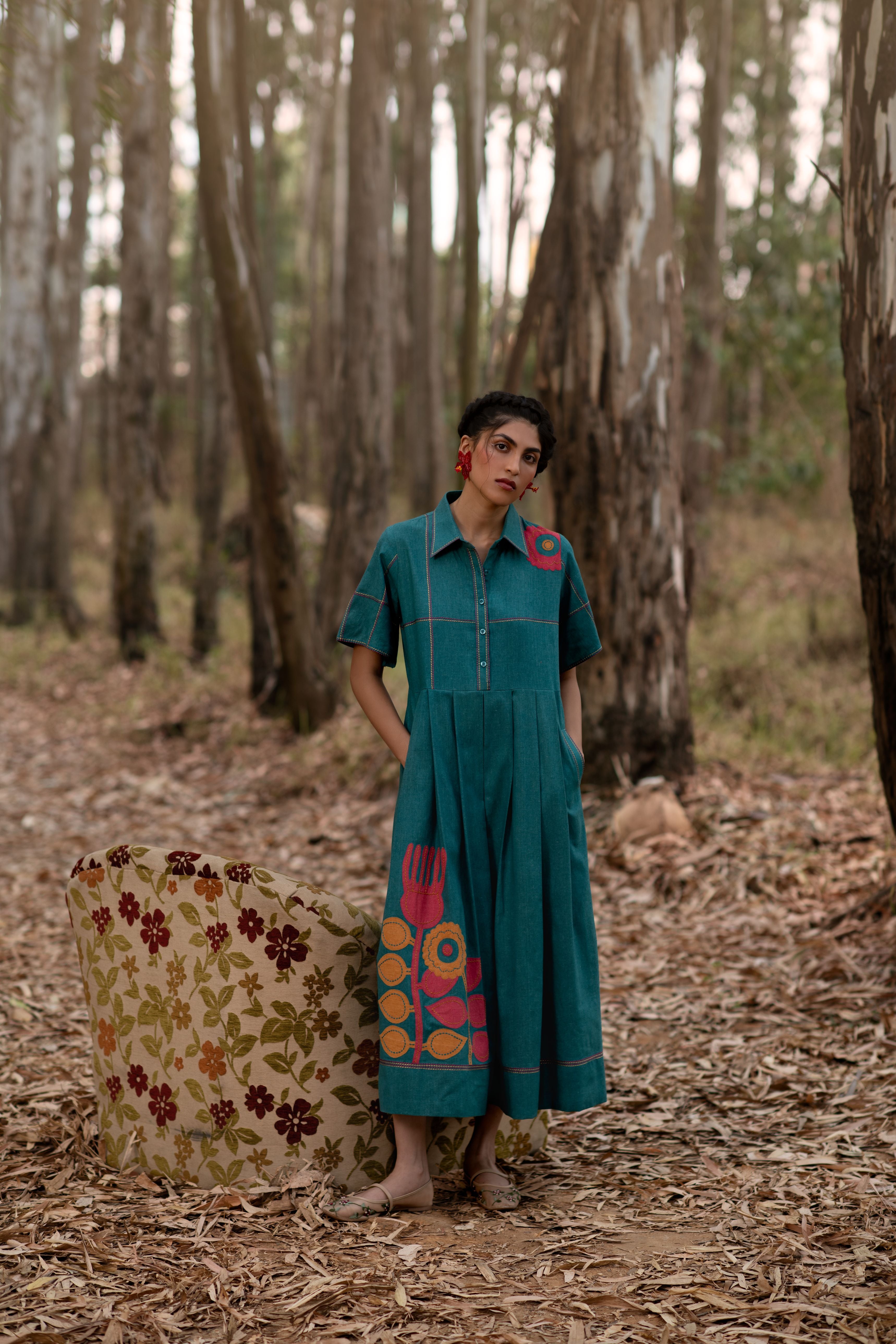 Hazel box pleat dress