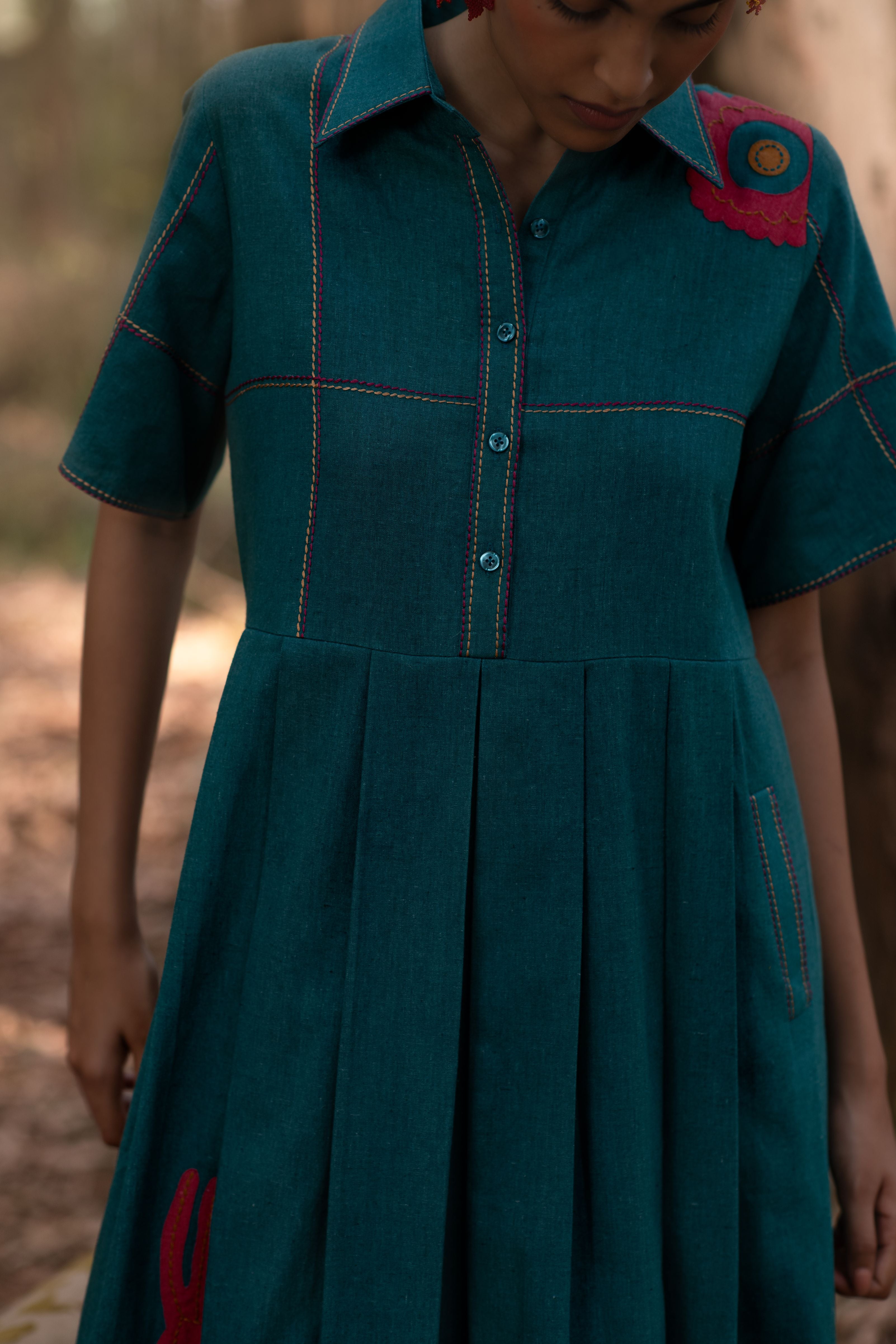 Hazel box pleat dress